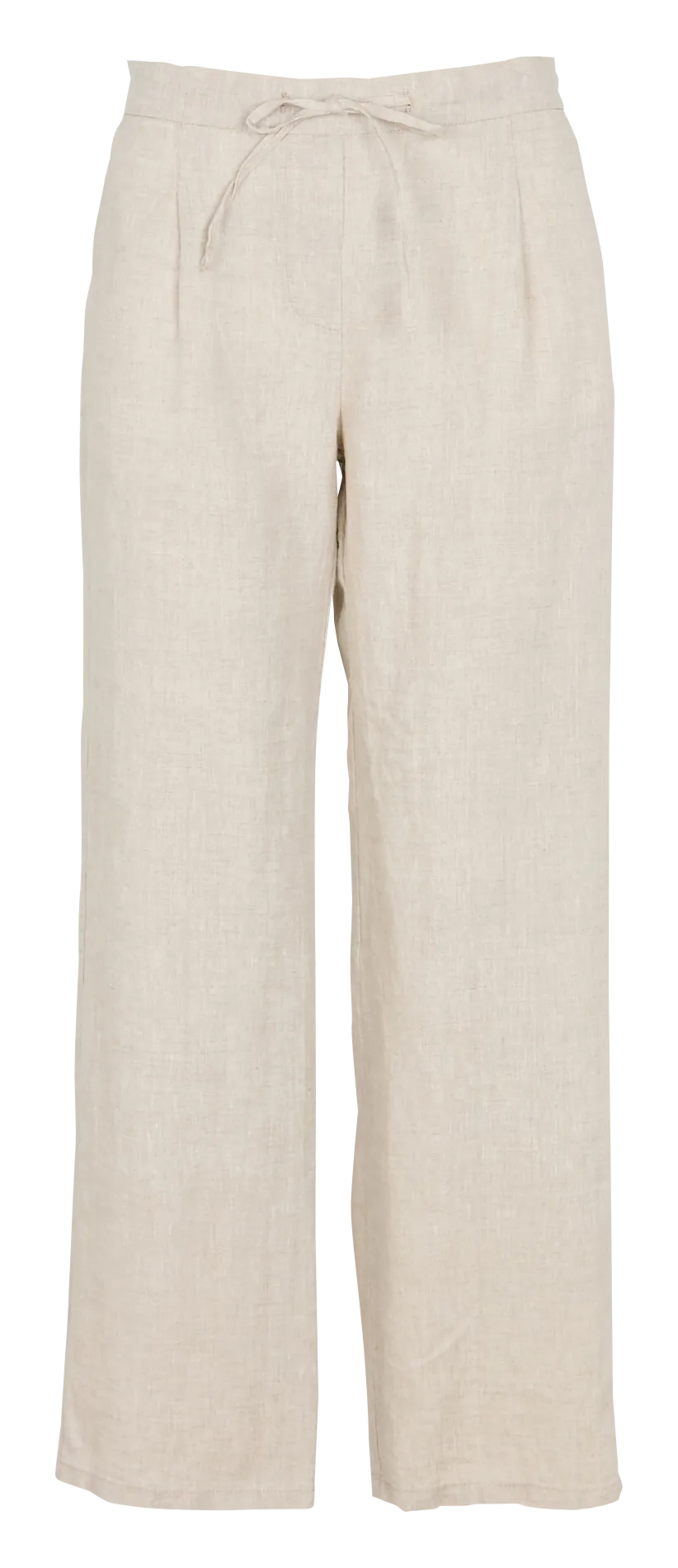 Pantalon droit taille haute en lin Beige PASKY