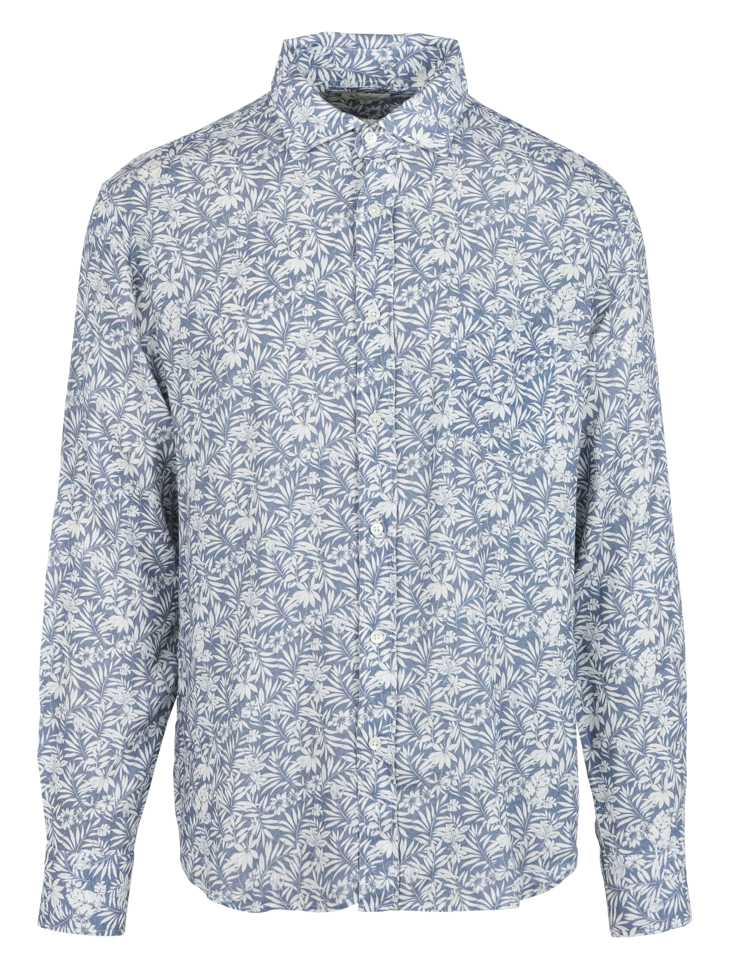 Chemise regular-fit à imprimé végétal en lin mélangé Bleu PAUL