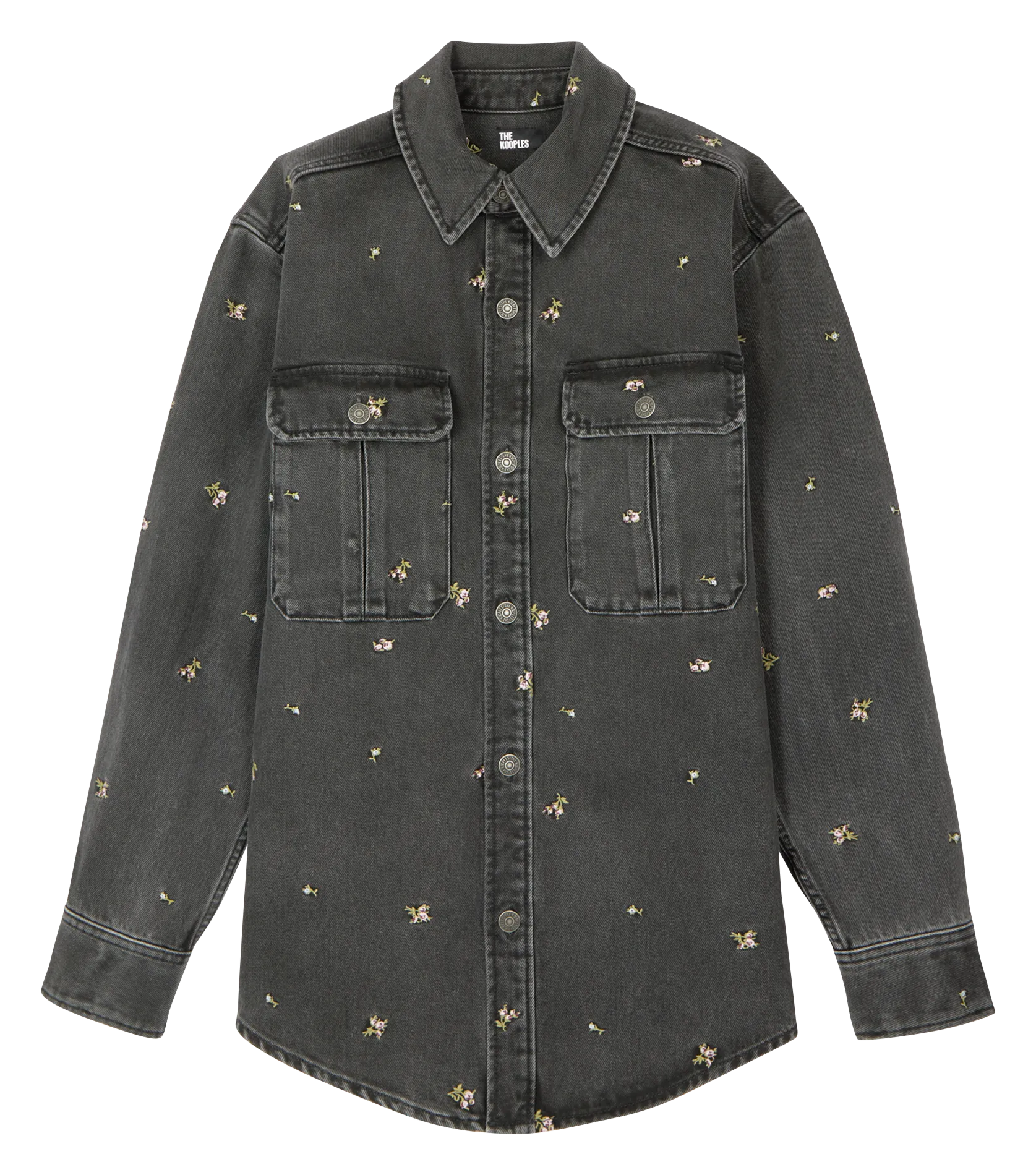 Surchemise en denim avec broderies Gris