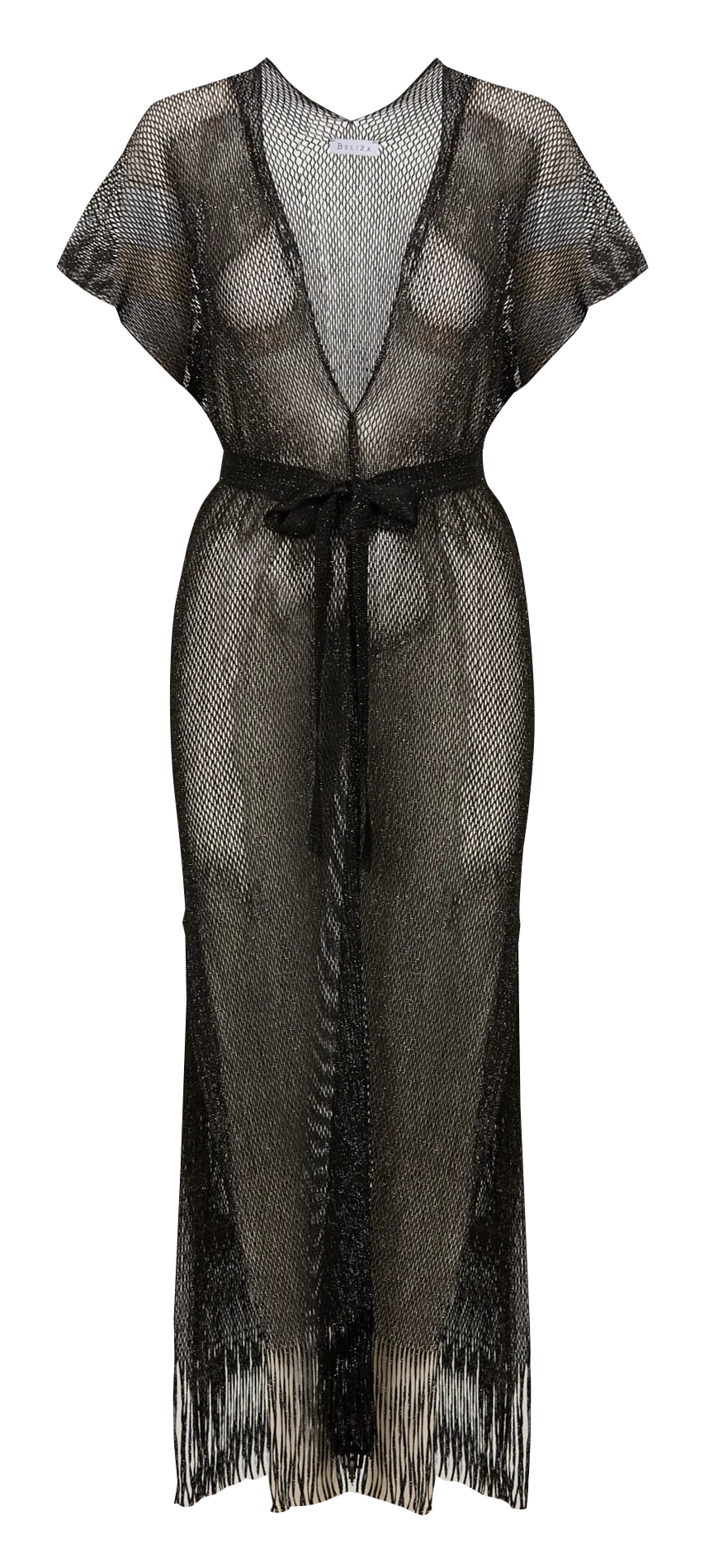 Kimono de plage pailleté Noir LIMA