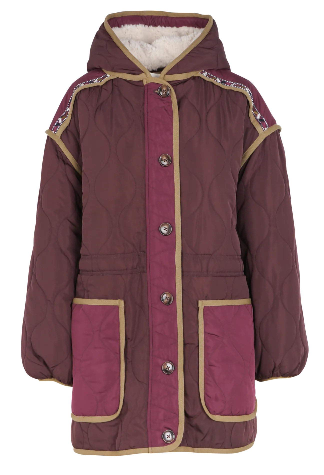 Manteau matelassé à capuche Violet ALINA
