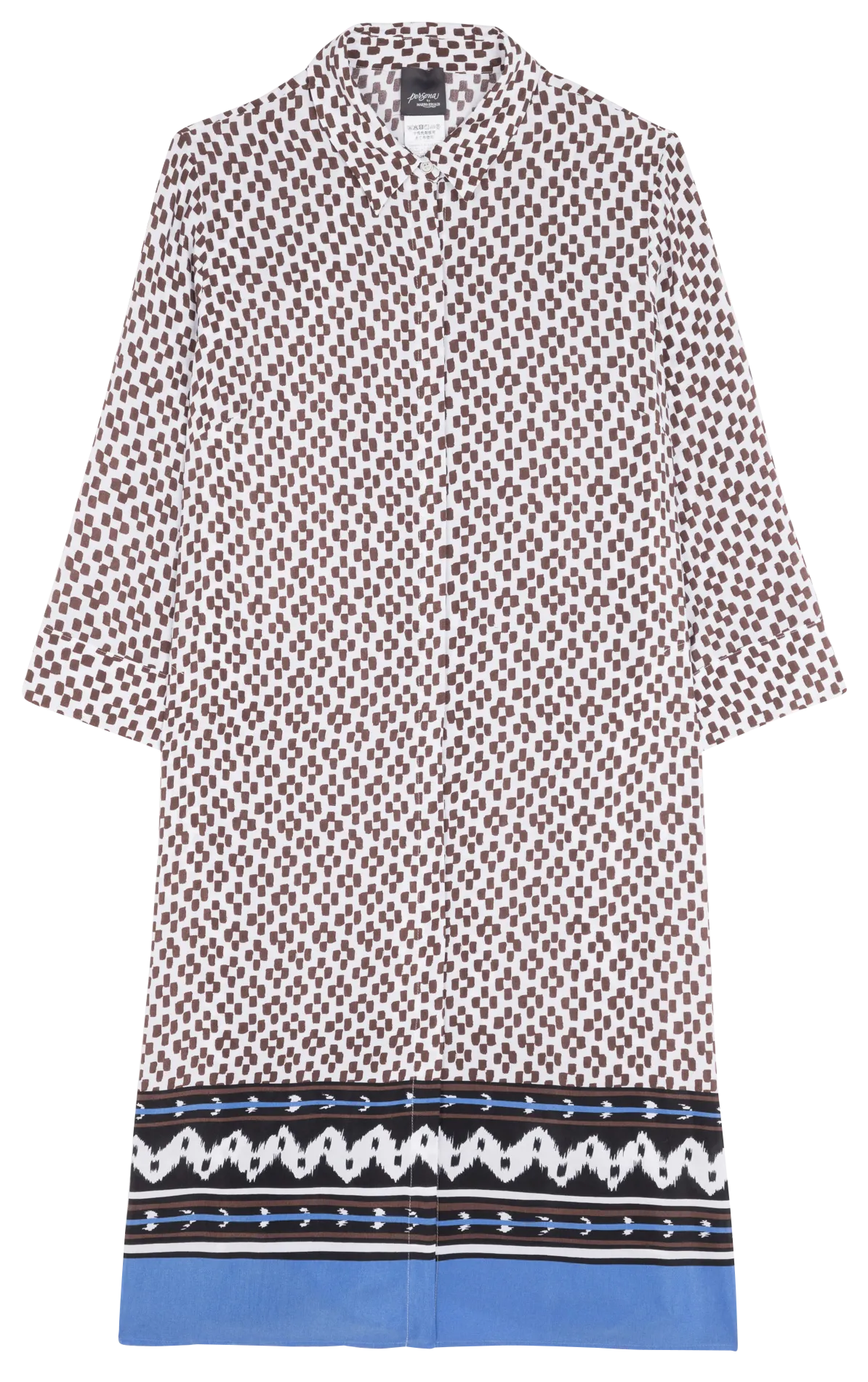 Robe chemise midi imprimée Blanc ORMA