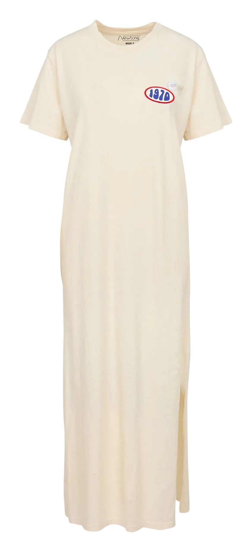 Robe longue col rond en coton Beige EZER CUSTOM