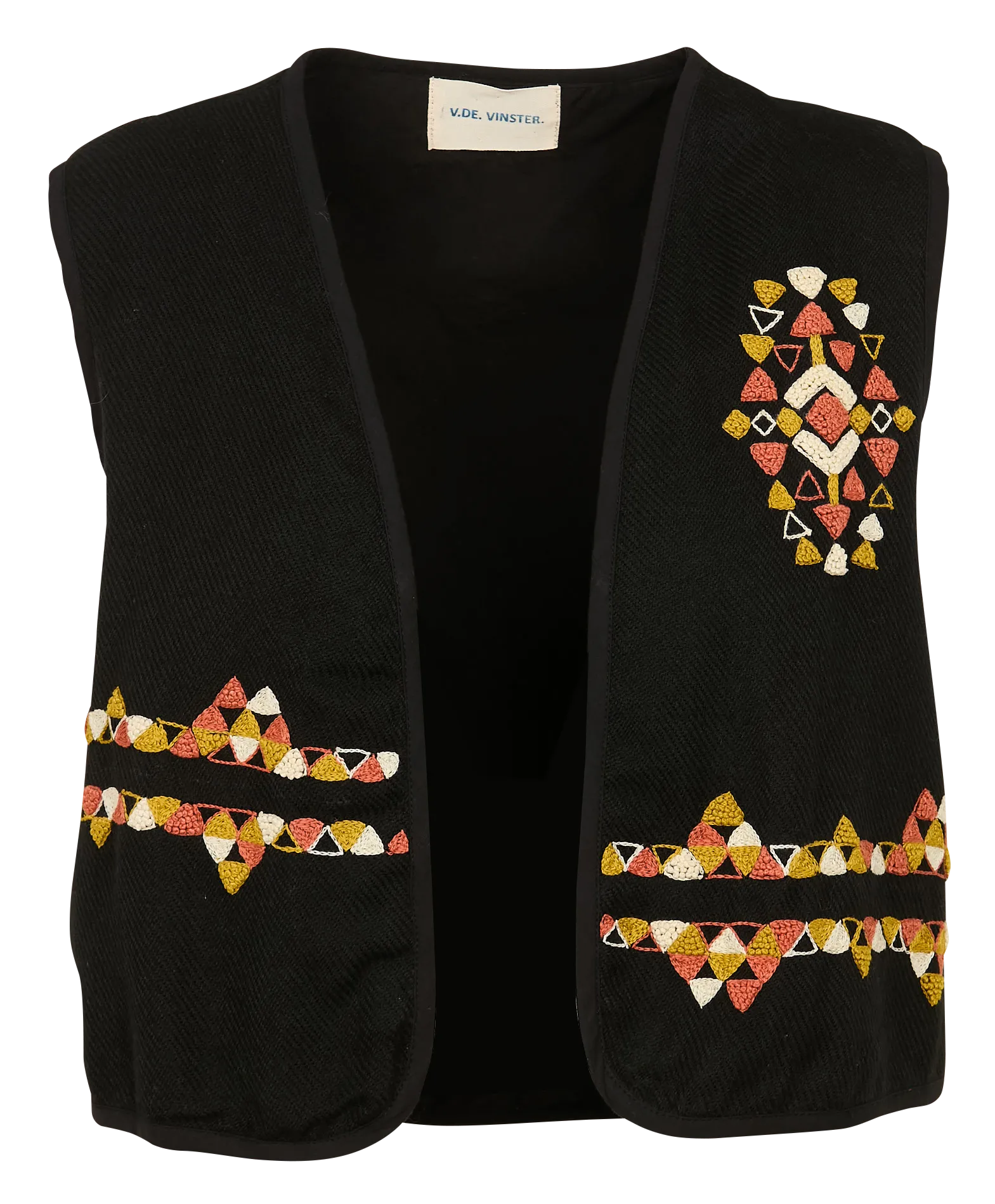 Boléro court en laine brodée Noir PLAYFUL