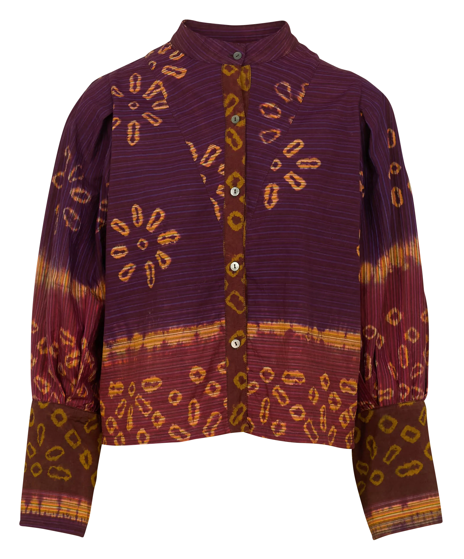 Chemise col rond imprimée en coton Violet SEE