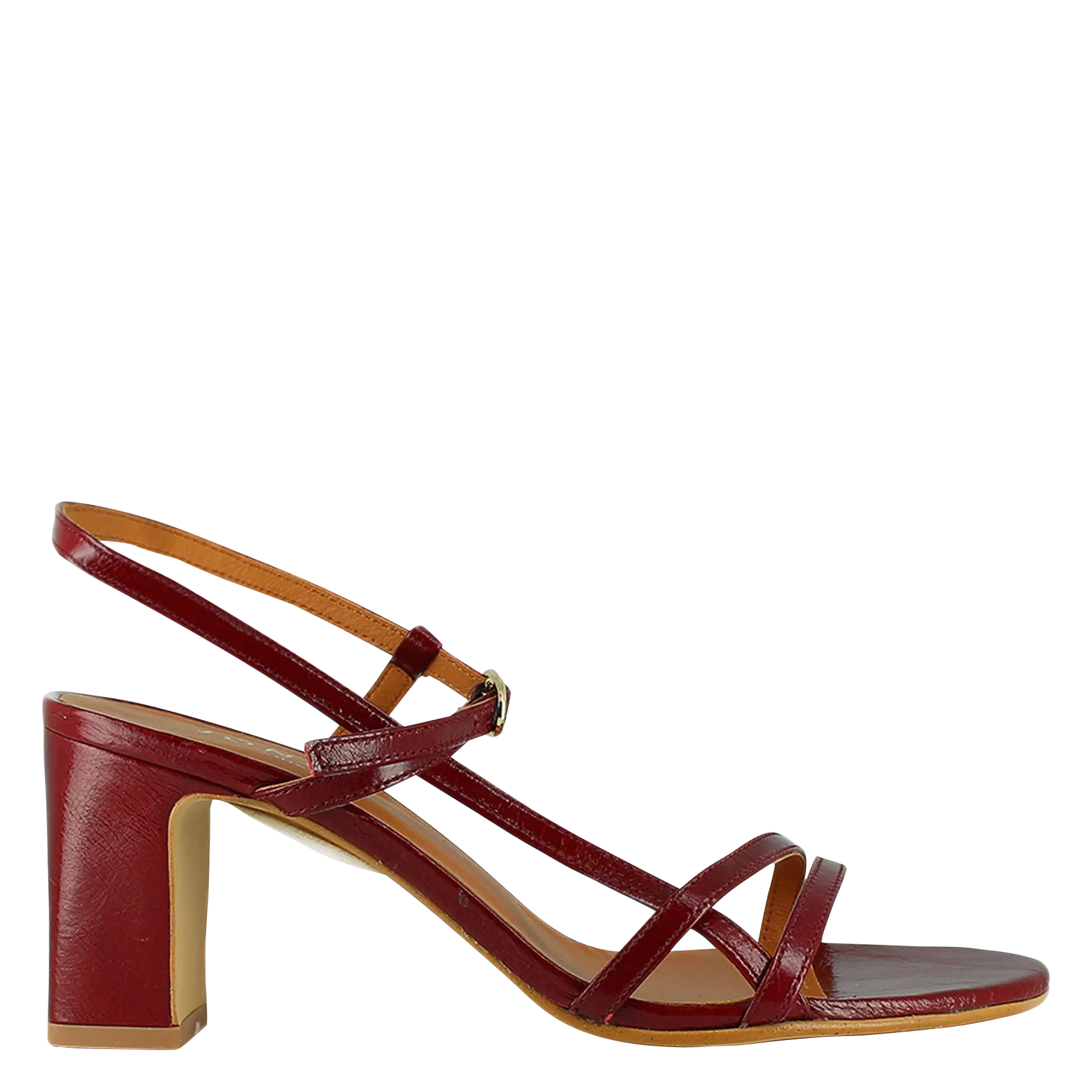 Sandales à talons et brides en cuir Rouge VICOMTE