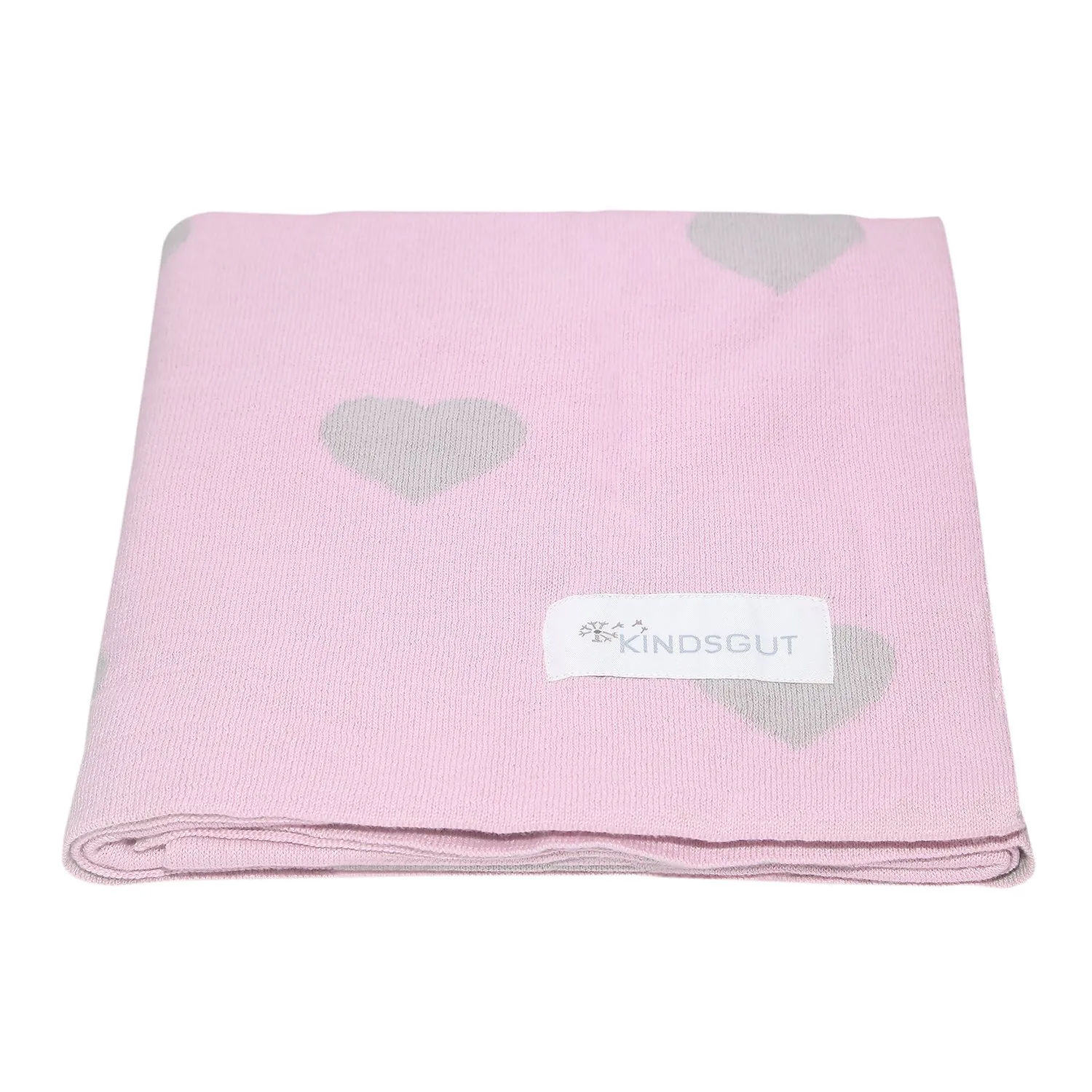 Couverture bébé tricotée ultra-douce 100% coton Rose