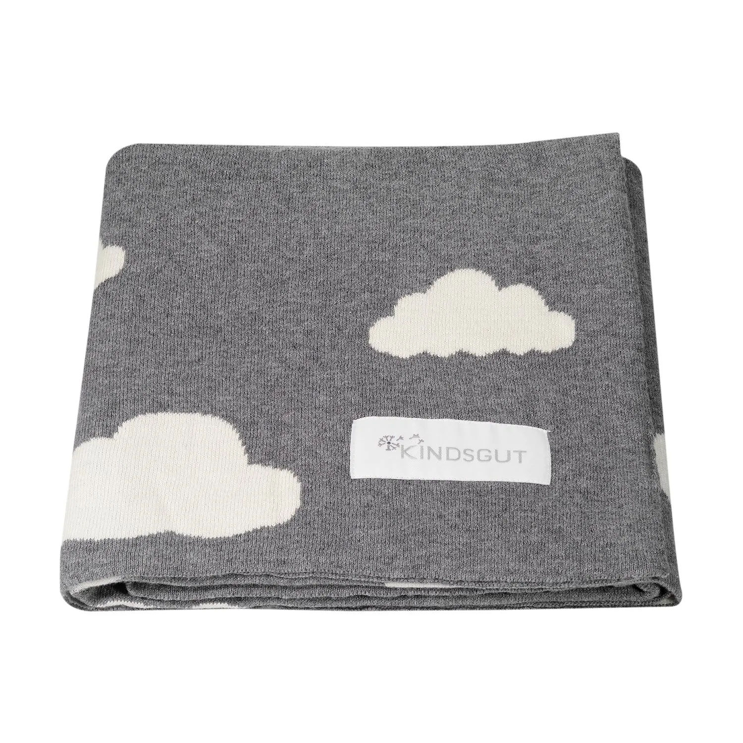 Couverture bébé tricotée ultra-douce 100% coton Gris