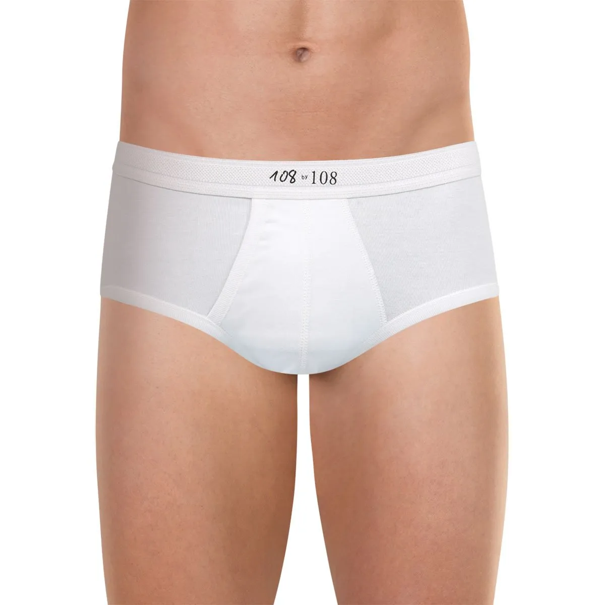 Slip taille haute ouvert pur coton premium eminence Blanc