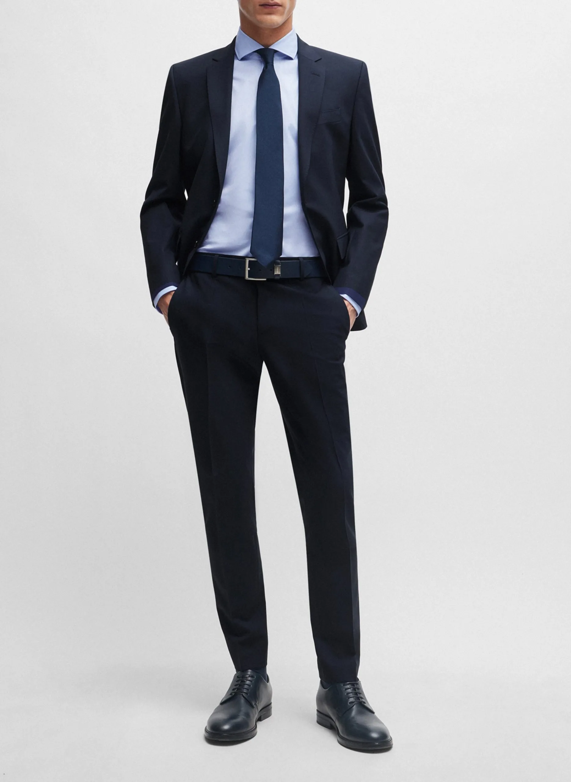 Costume slim-fit en laine mélangée Bleu