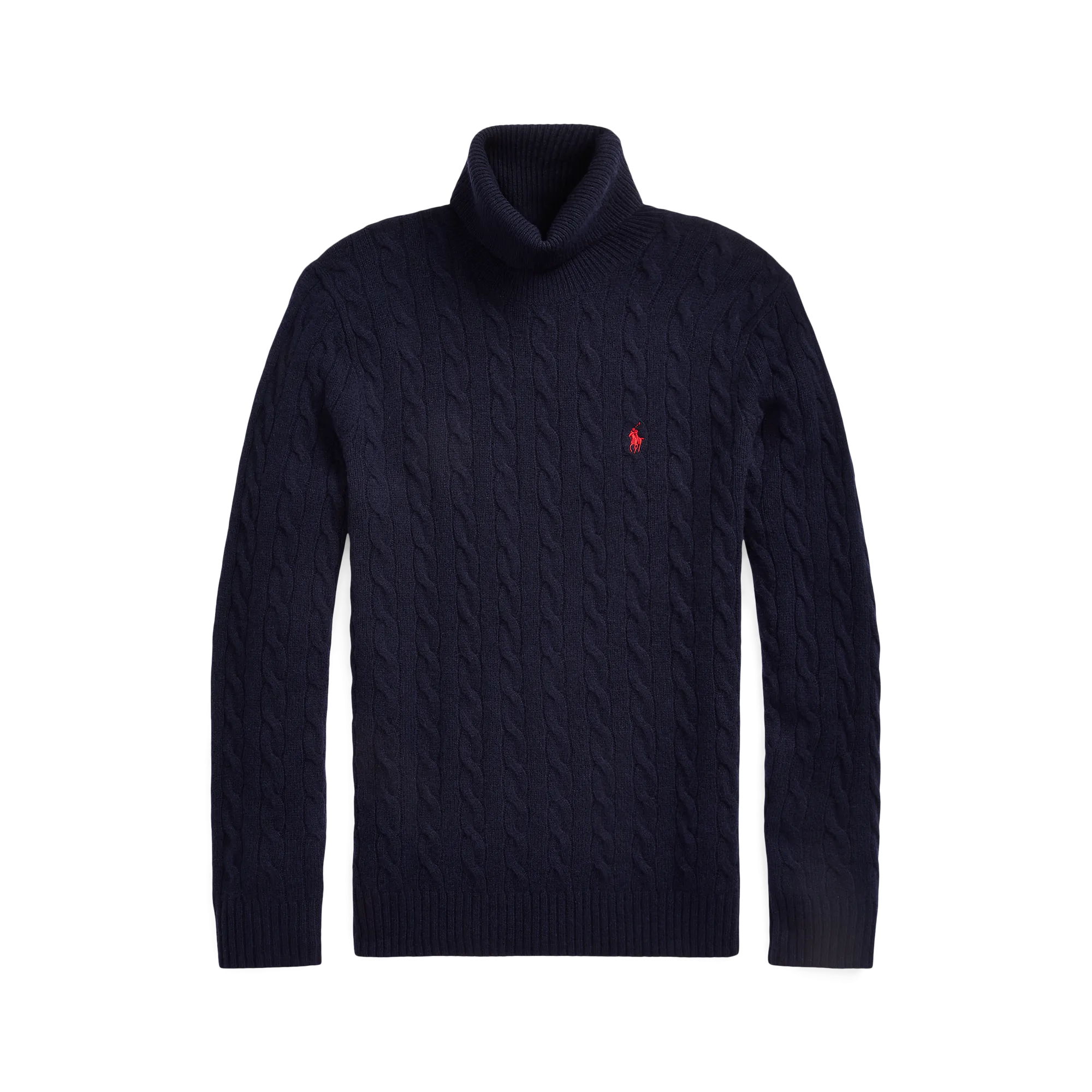 Pull col roulé en laine mélangée Bleu