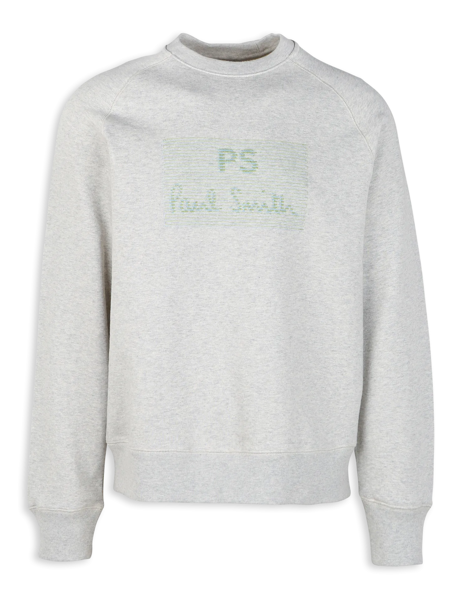 Sweat col rond brodé en coton Beige