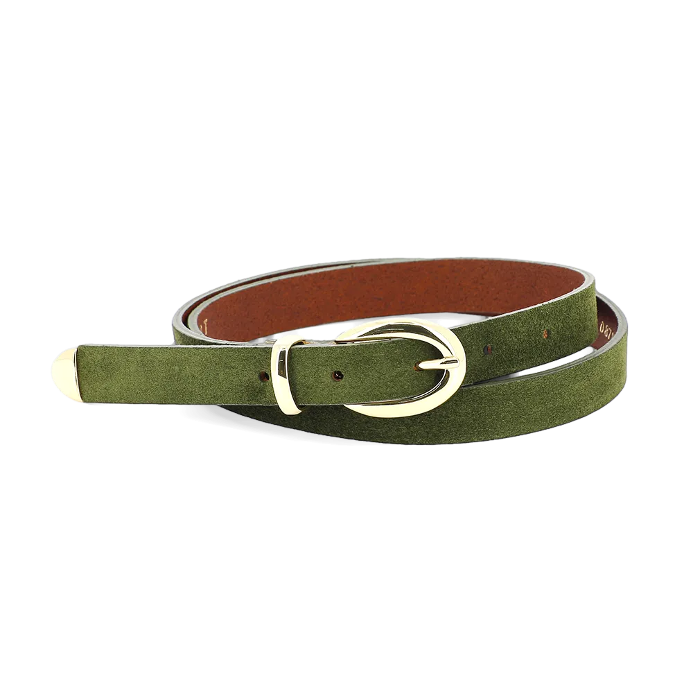 Ceinture en cuir velours Vert LA FRIEDA