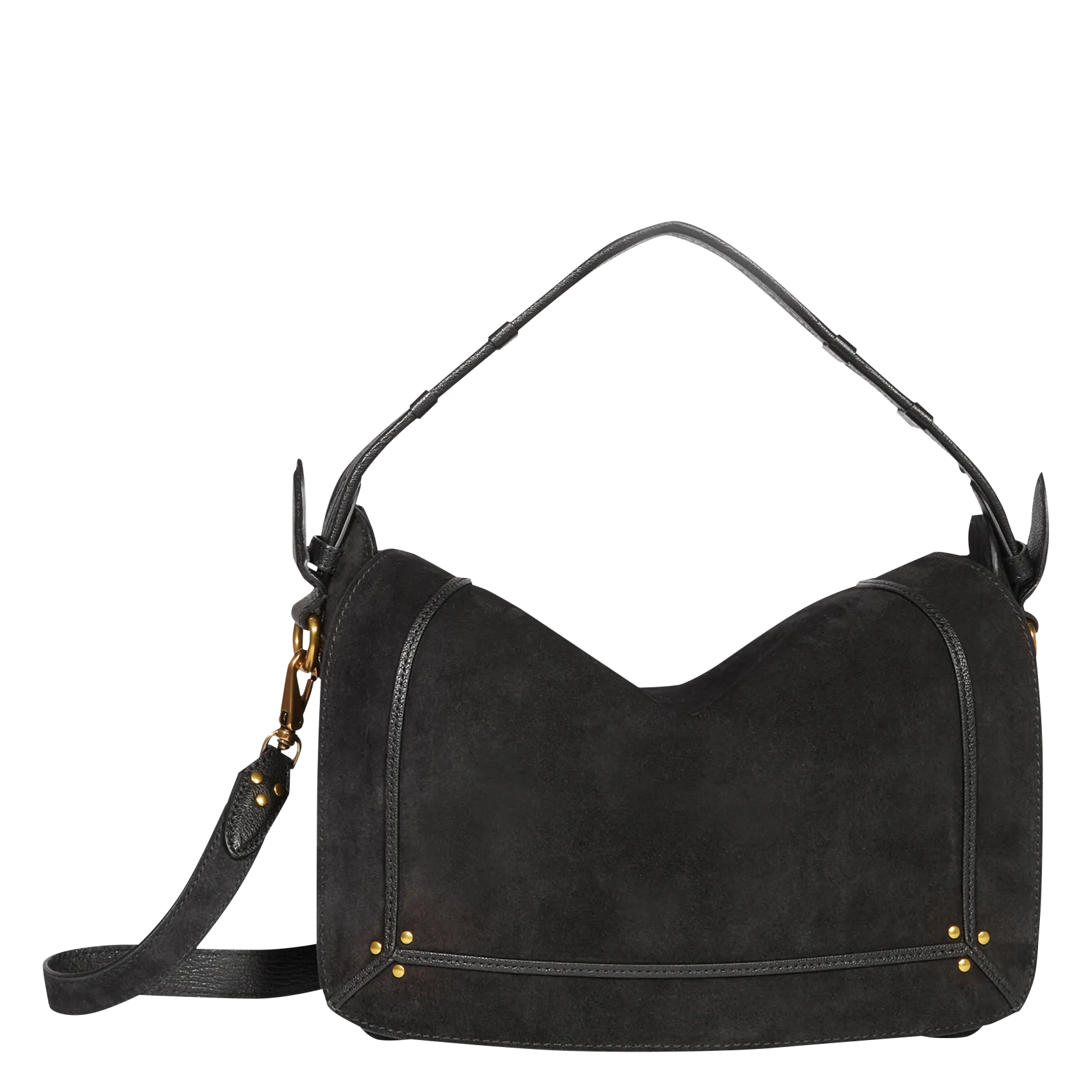 Sac besace en cuir velours Noir PEPITO M