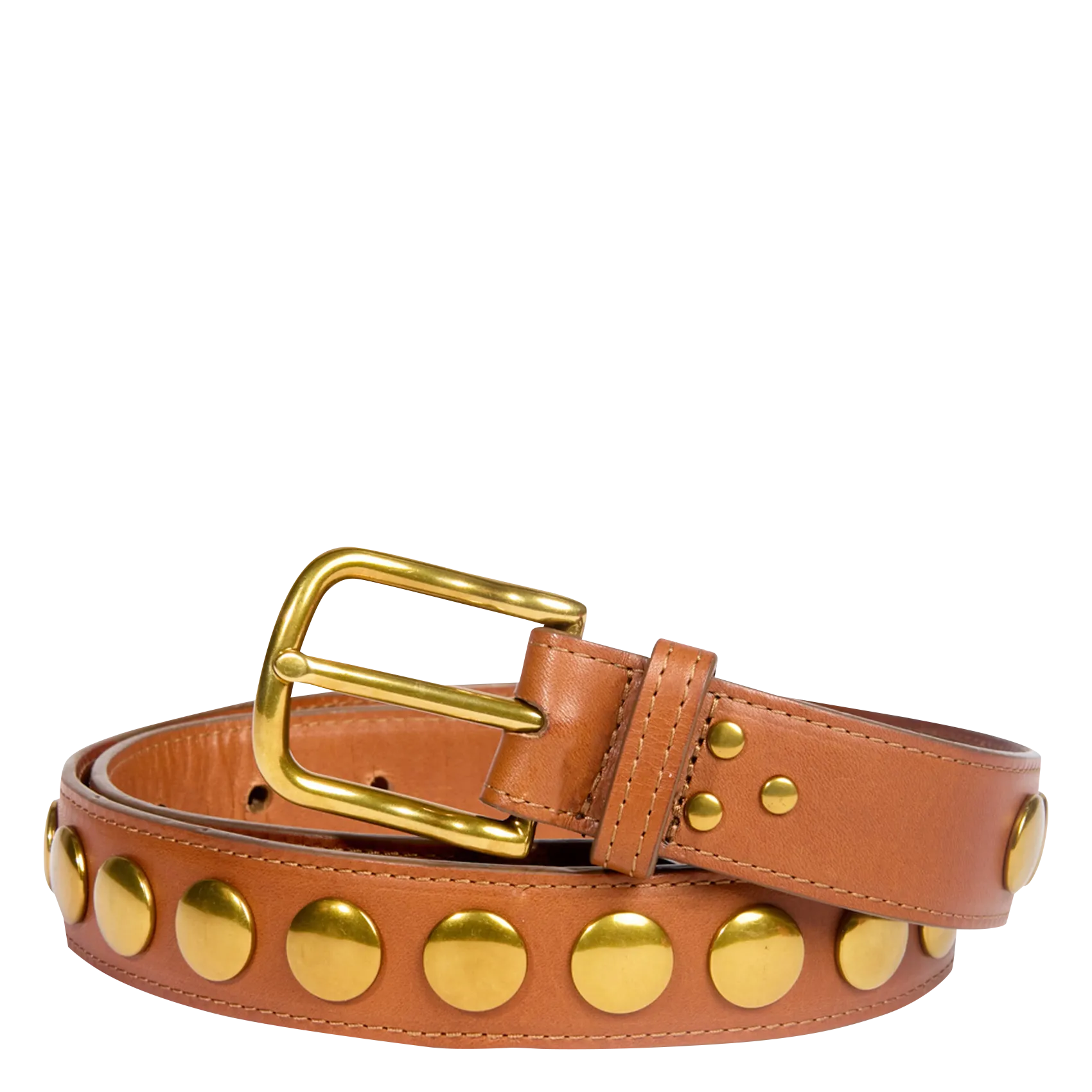 Ceinture ornée de rivets Marron
