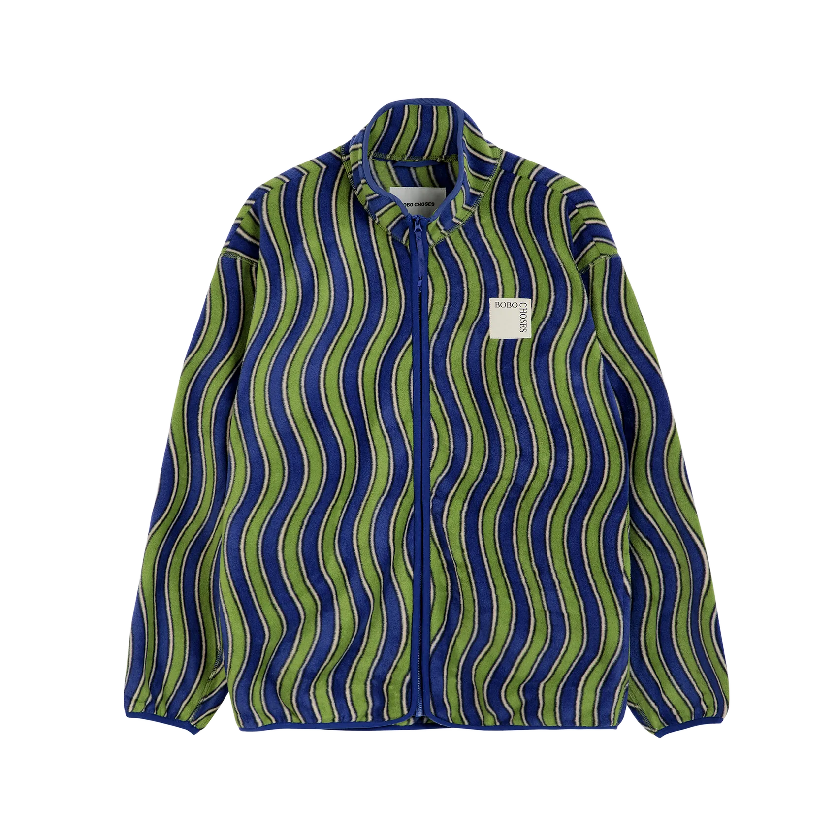 Veste col montant à rayures Multicolore