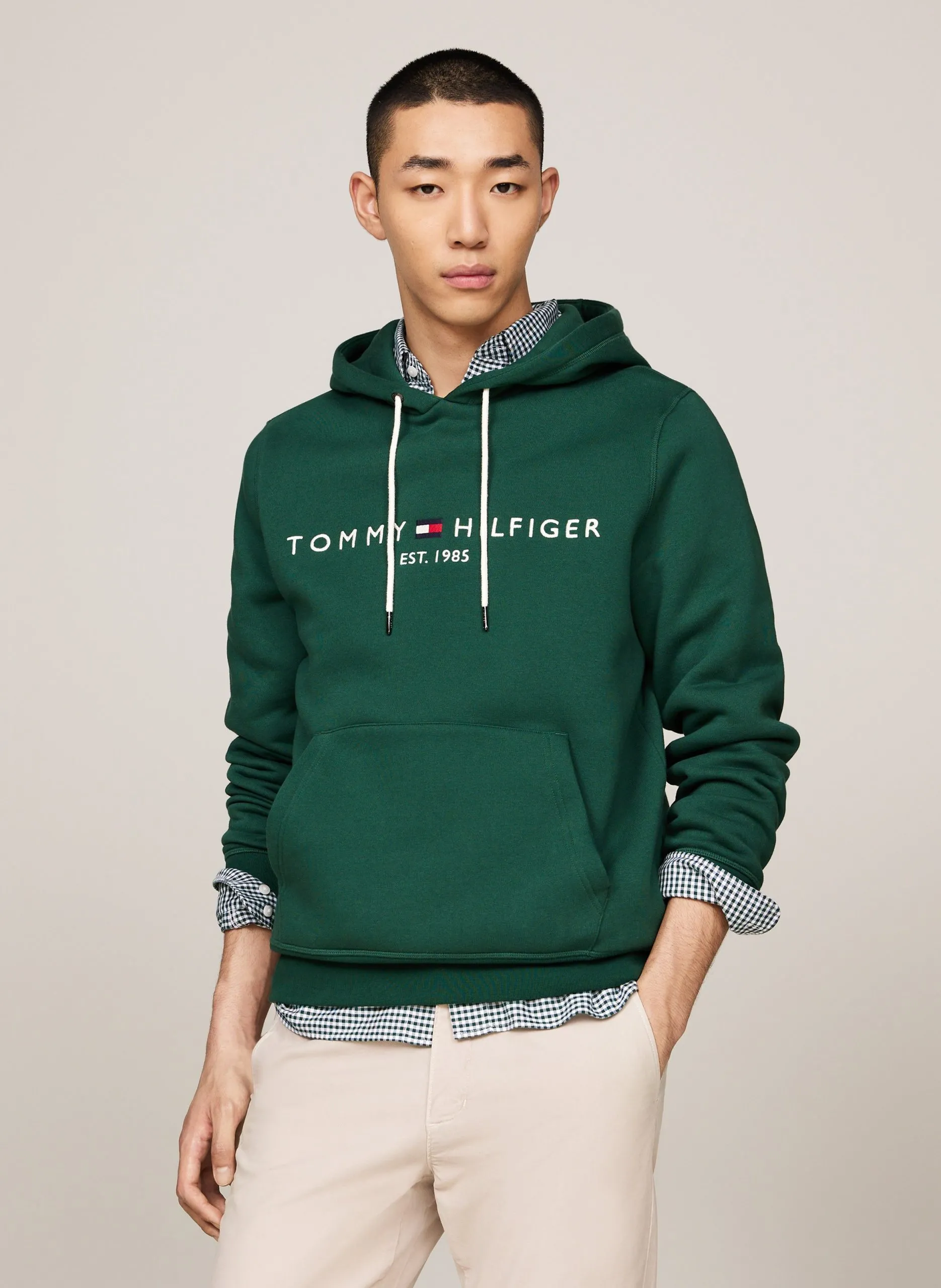 Sweat à capuche regular-fit en coton mélangé Vert