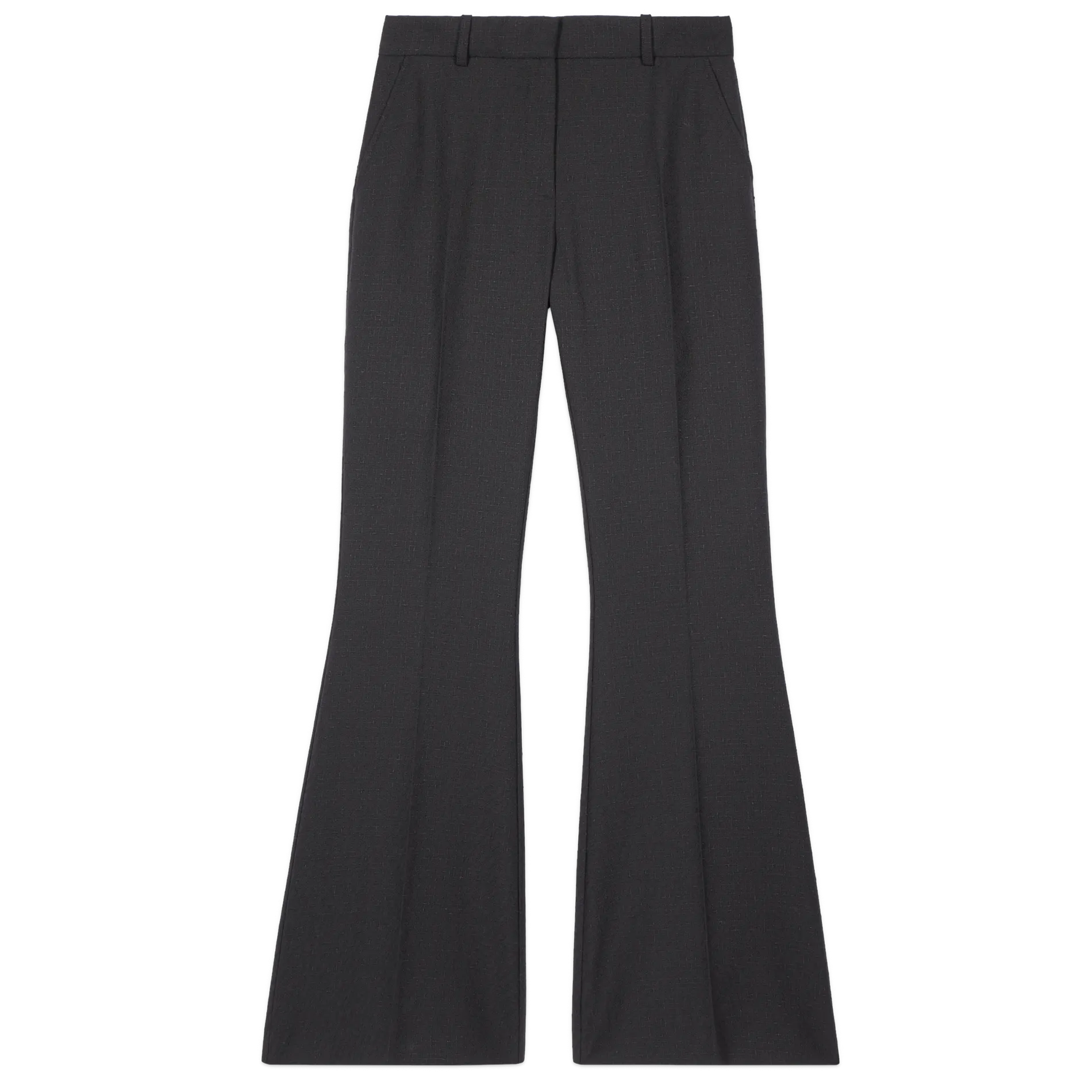 Pantalon à pinces en laine mélangée Noir