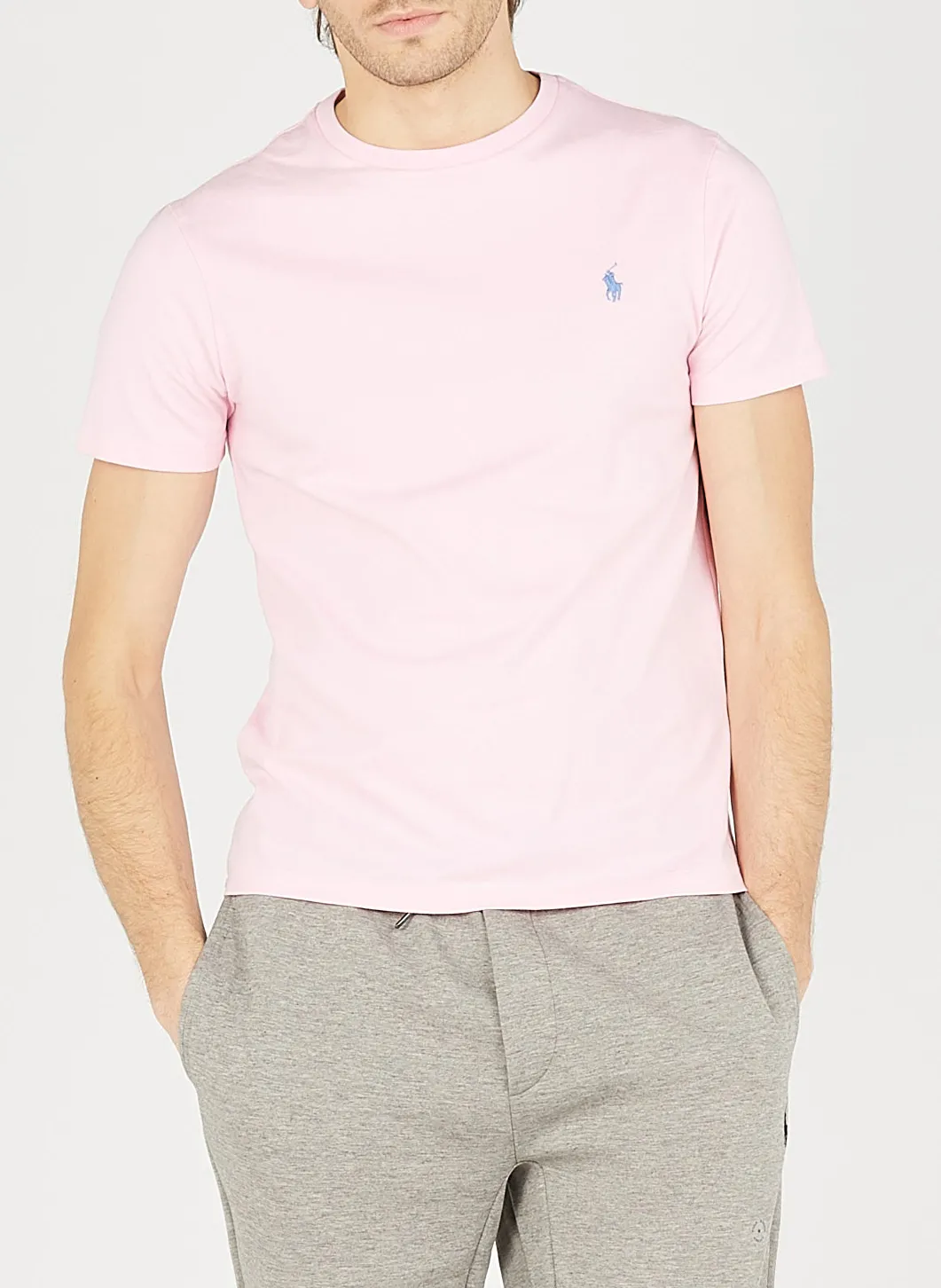 Tee-shirt col rond slim-fit en coton Rose