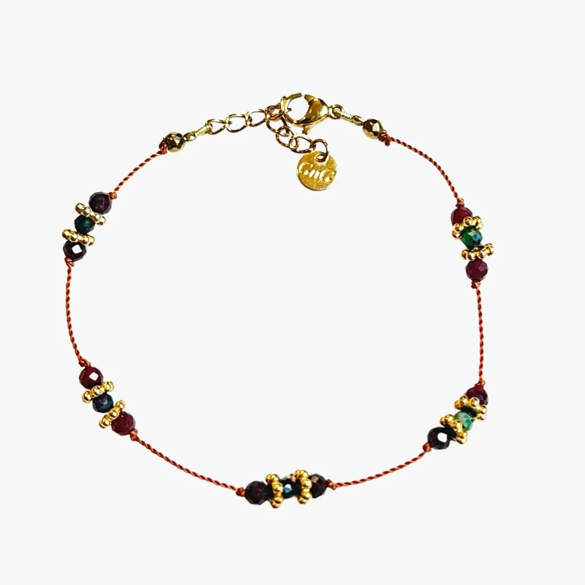 Bracelet cordon nylon grenat Multicolore LALITHA