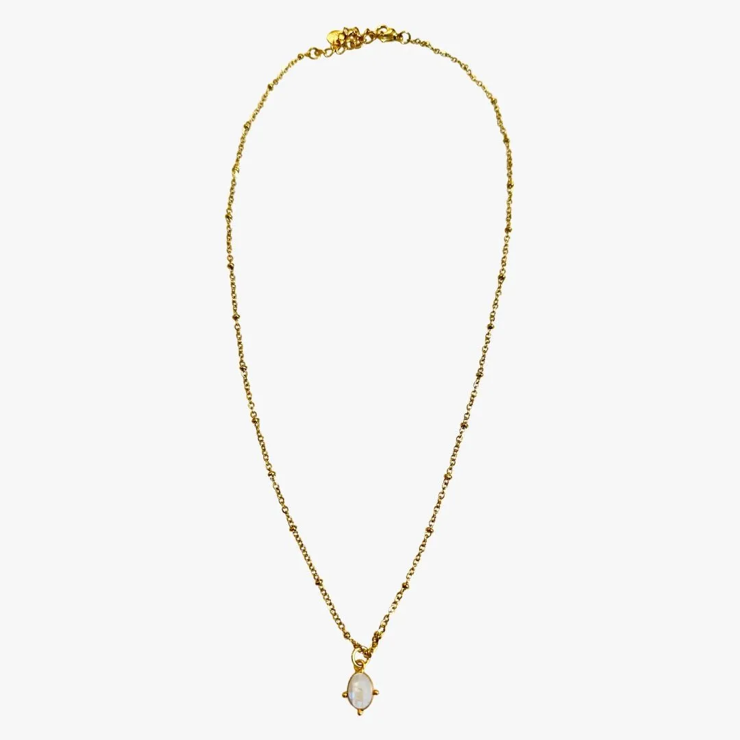 Collier pierre de lune Blanc PRAYAN