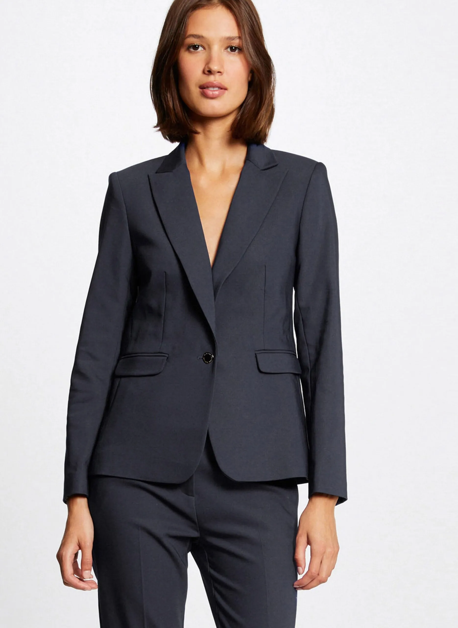 Veste tailleur droite boutonnée Bleu 222-VLIME.F