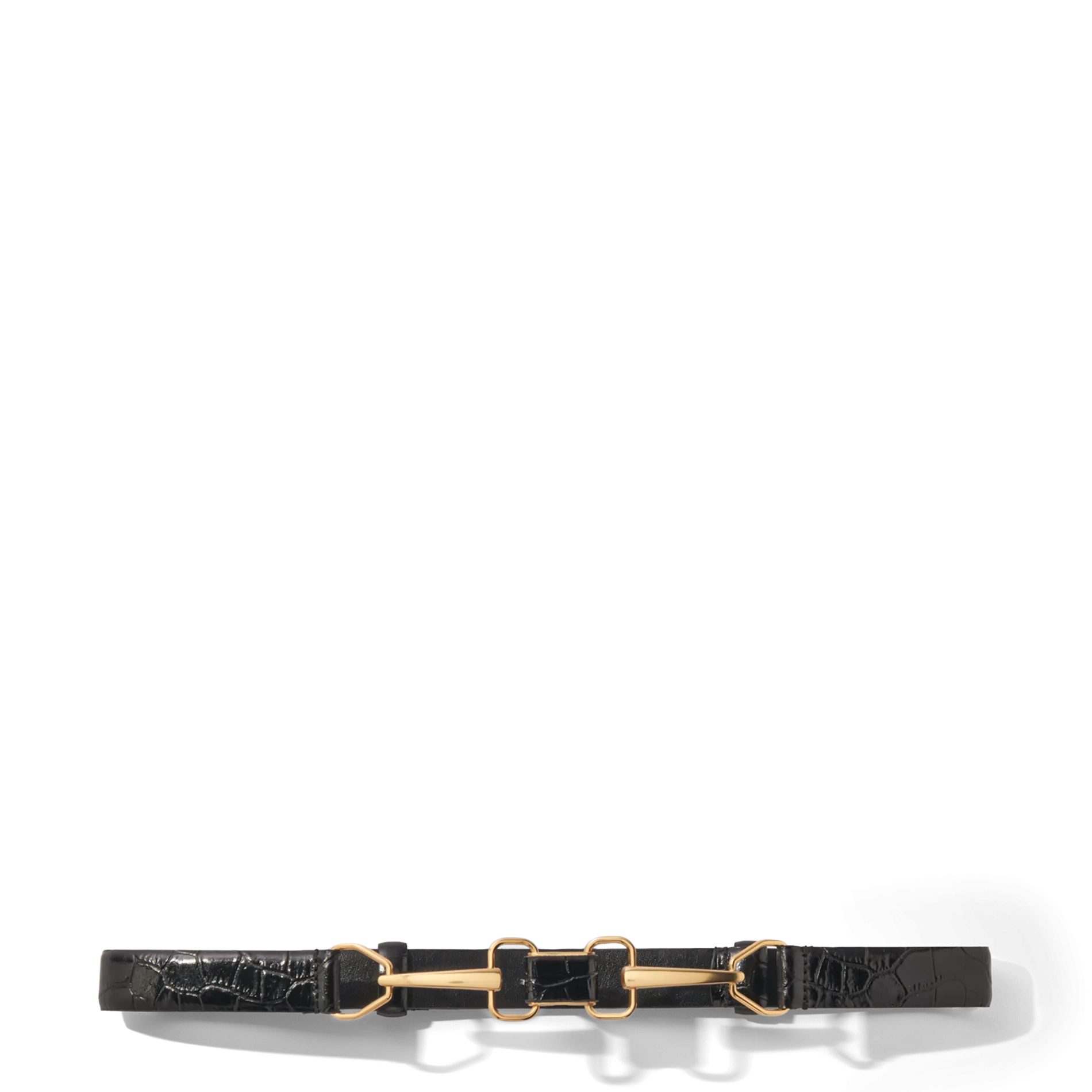 Ceinture en cuir effet croco Noir