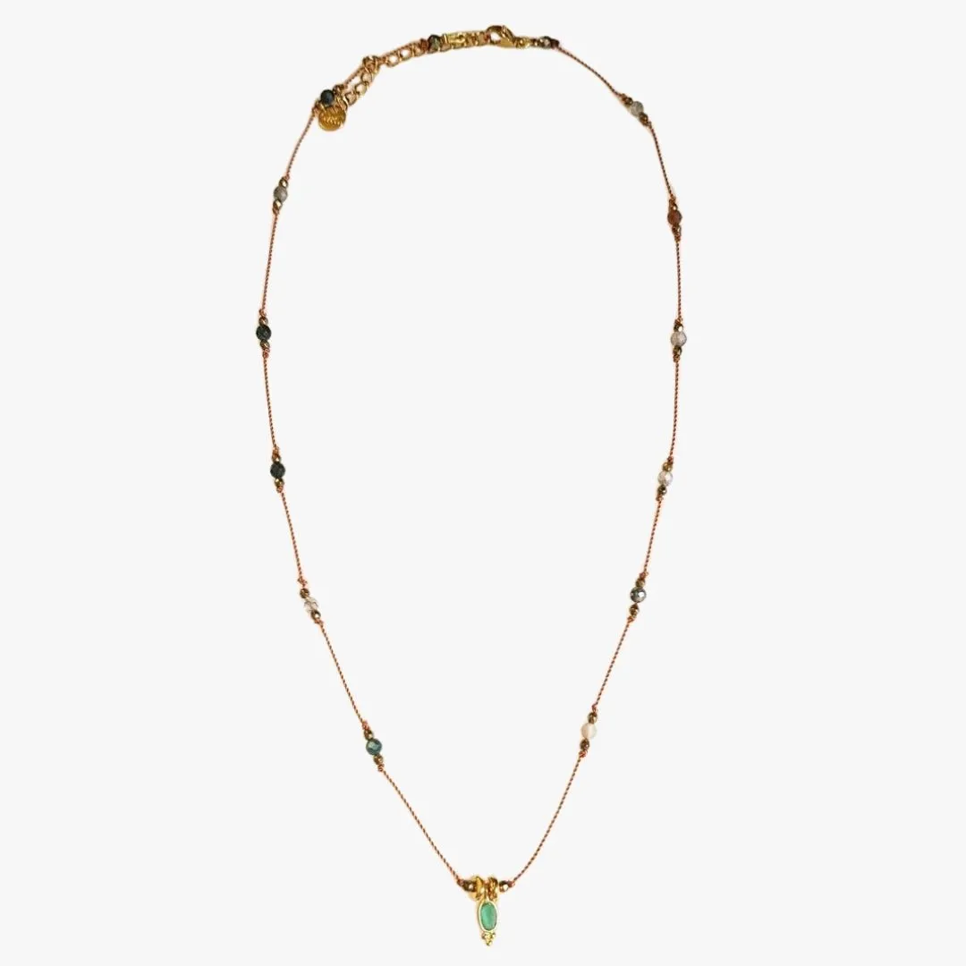 Collier en cordon nylon onyx Multicolore YATRA