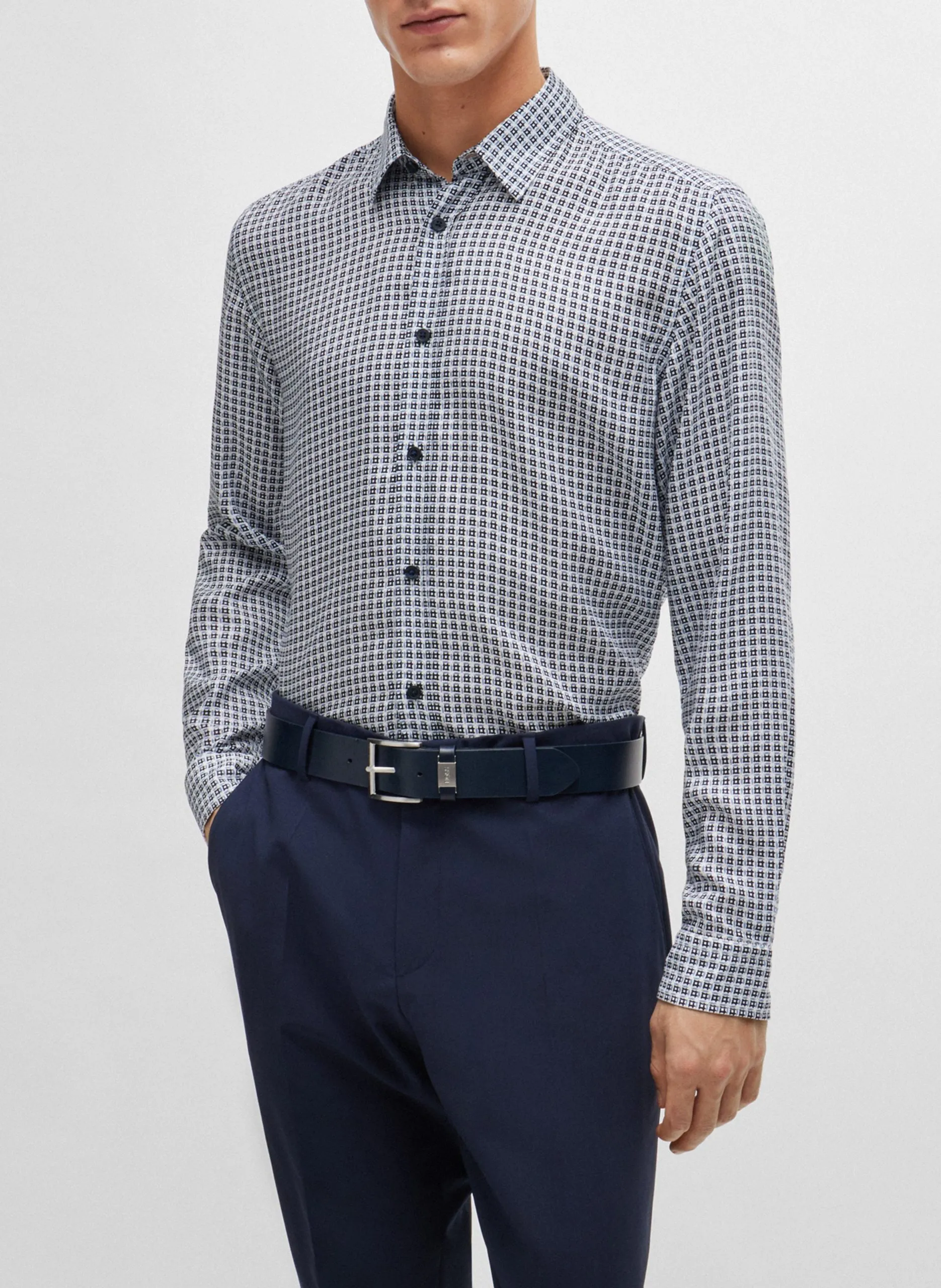 Chemise décontractée imprimée Bleu