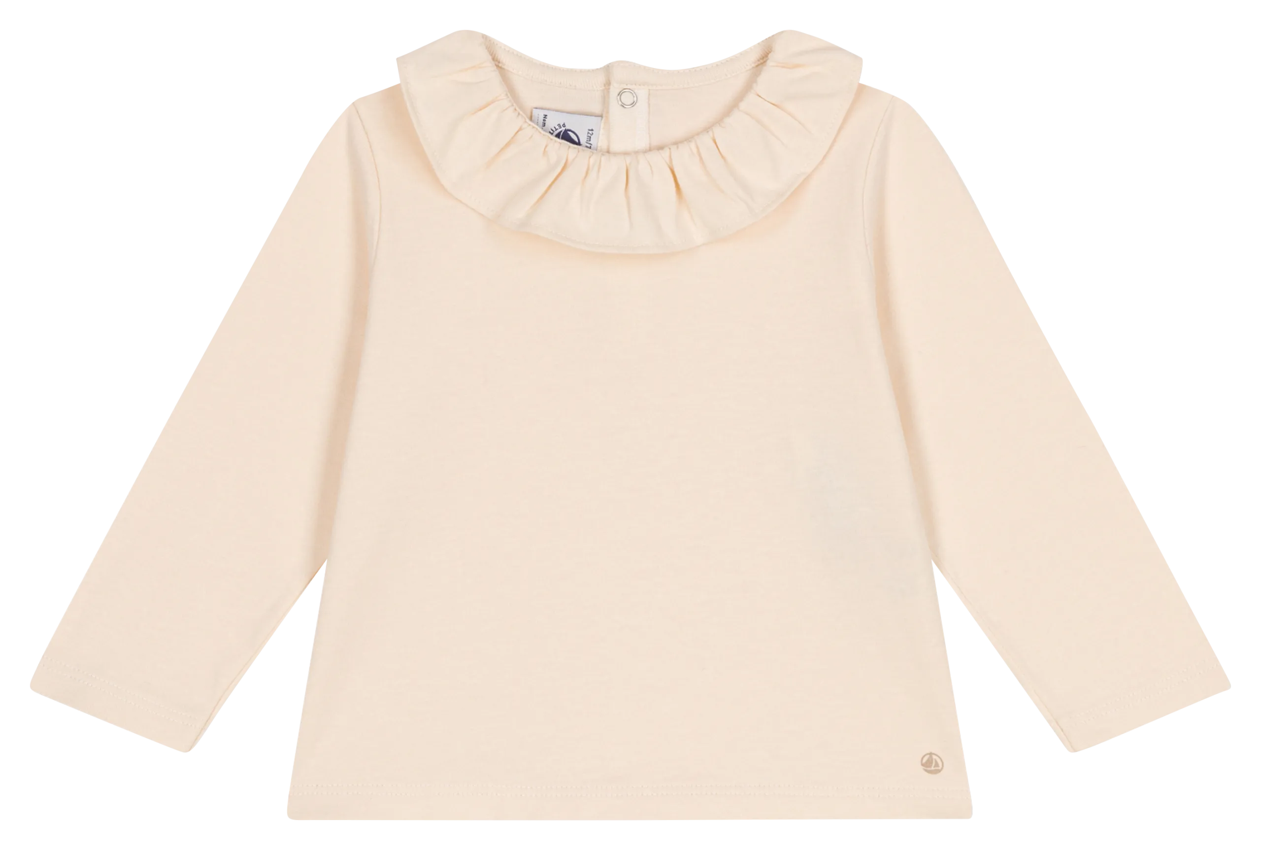 Blouse ample col rond en coton Beige