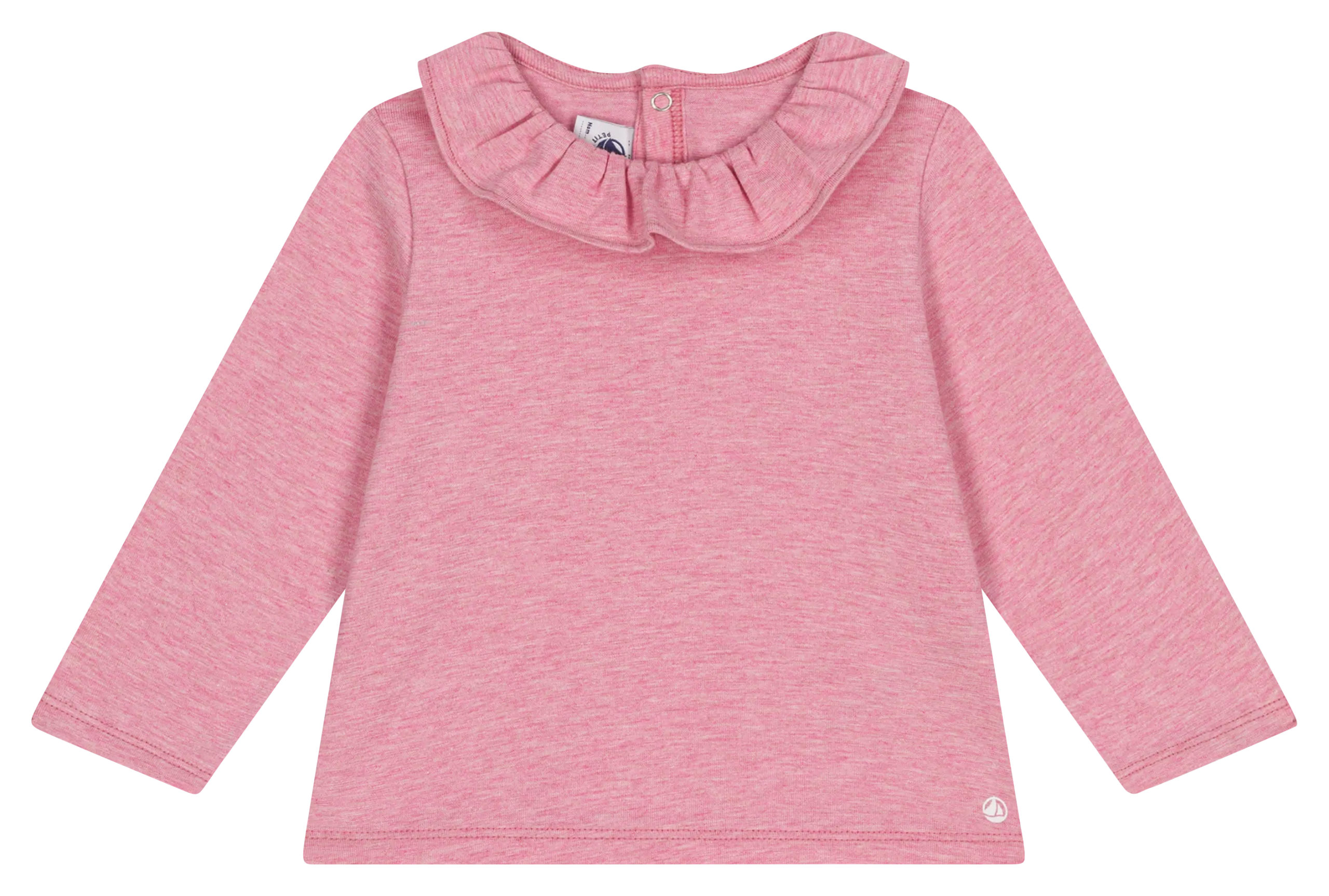 Blouse ample col rond en coton Rose
