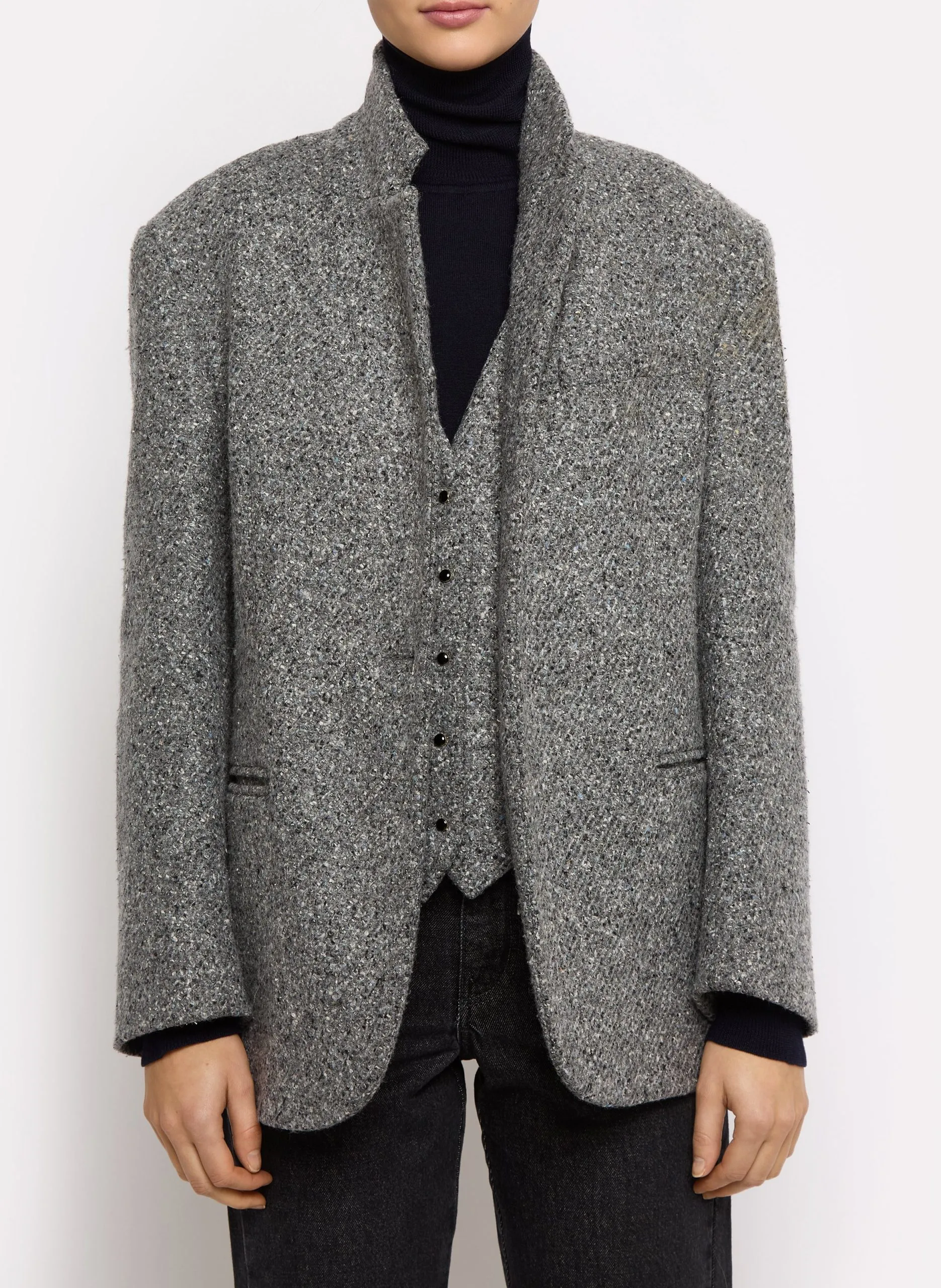 Veste de tailleur en laine mélangée Gris SEYMOUR