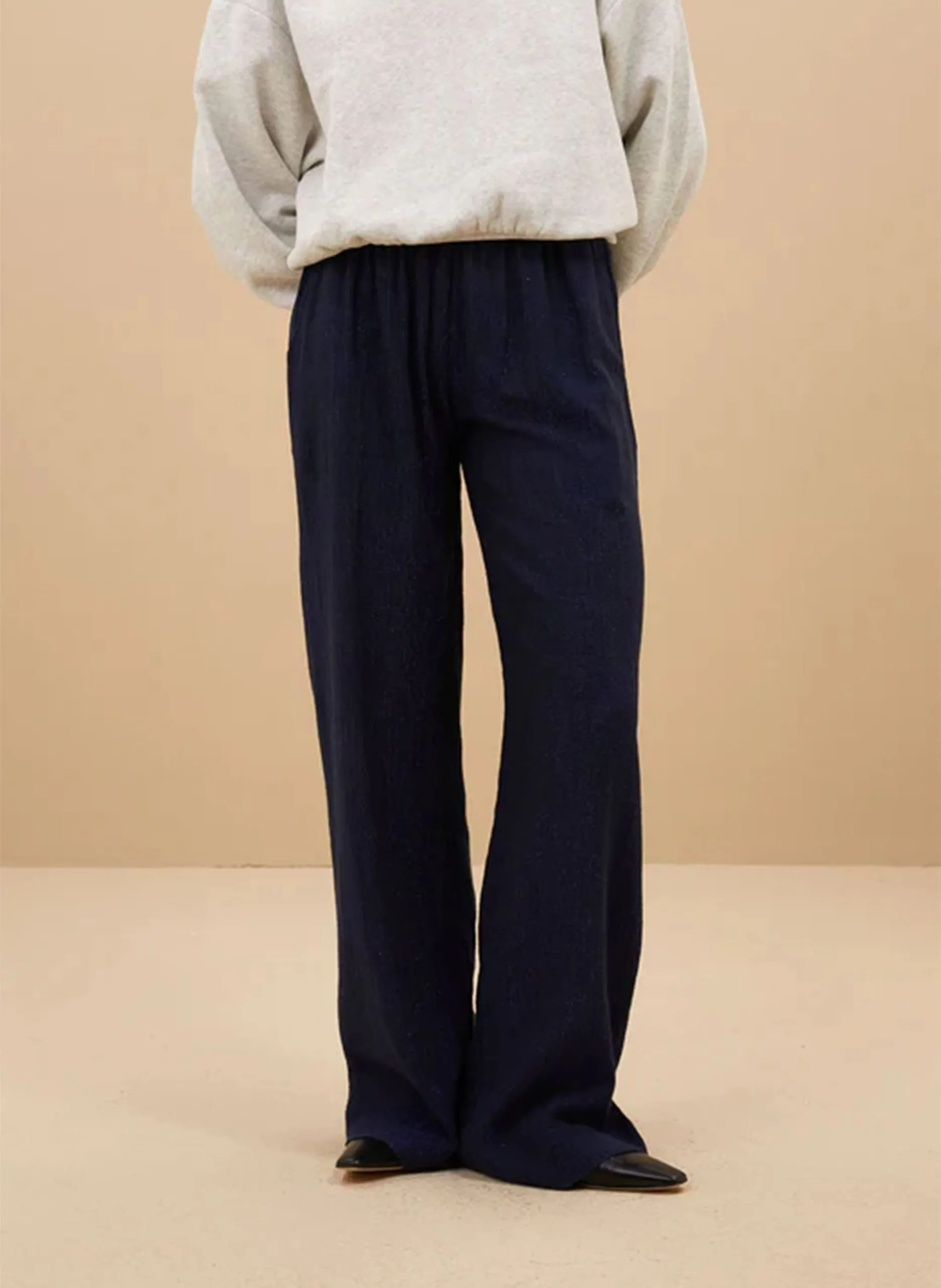 Pantalon large fluide Bleu AMIE