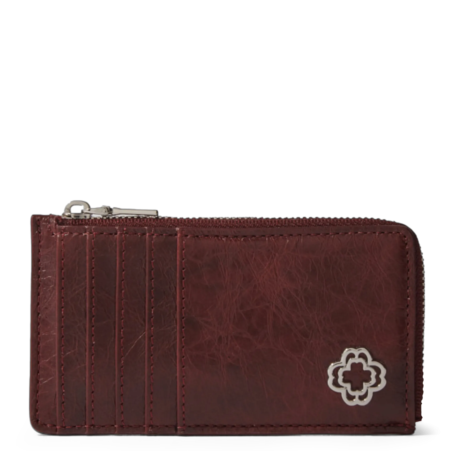 Porte-cartes en cuir Rouge