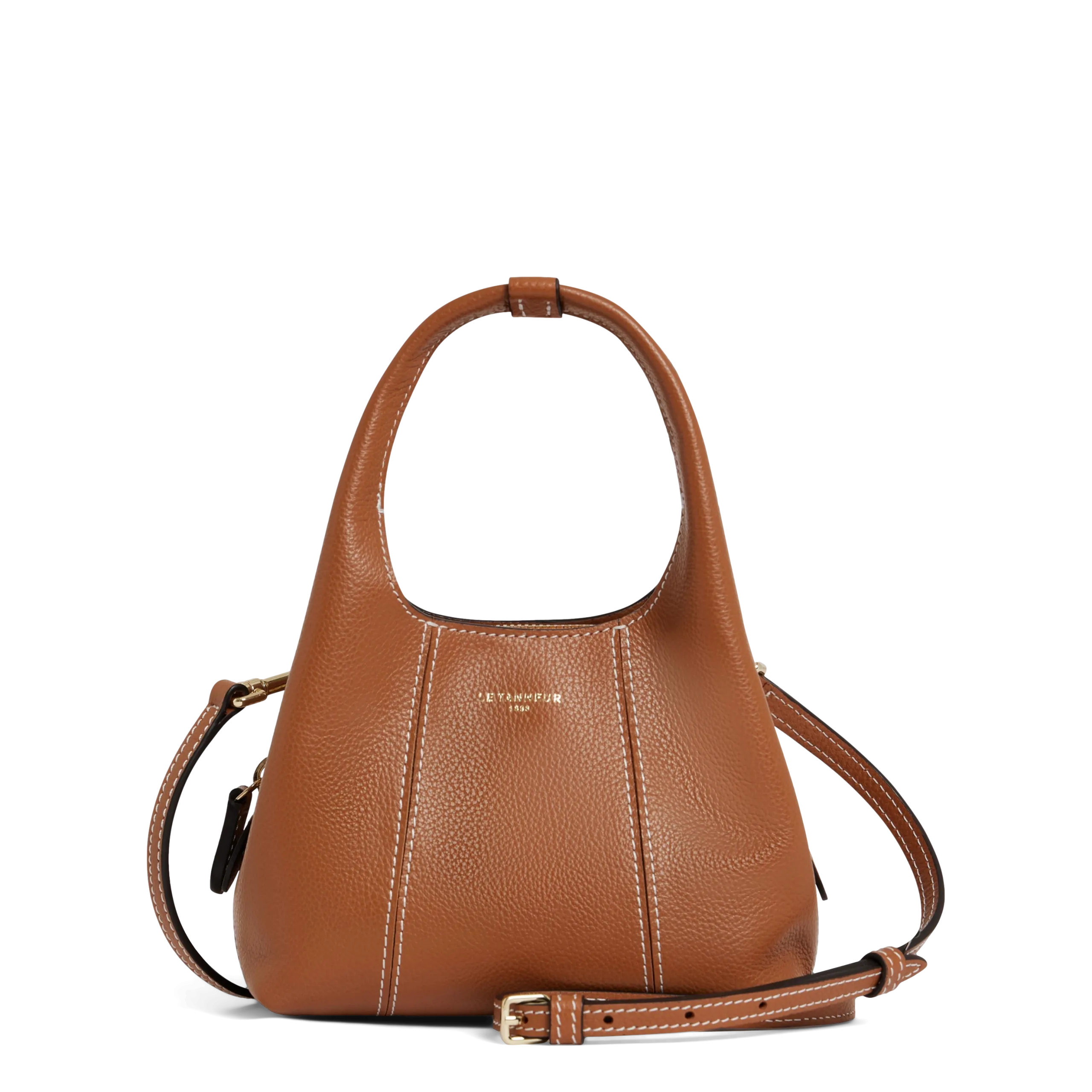 Mini sac à main en cuir Marron JULIETTE