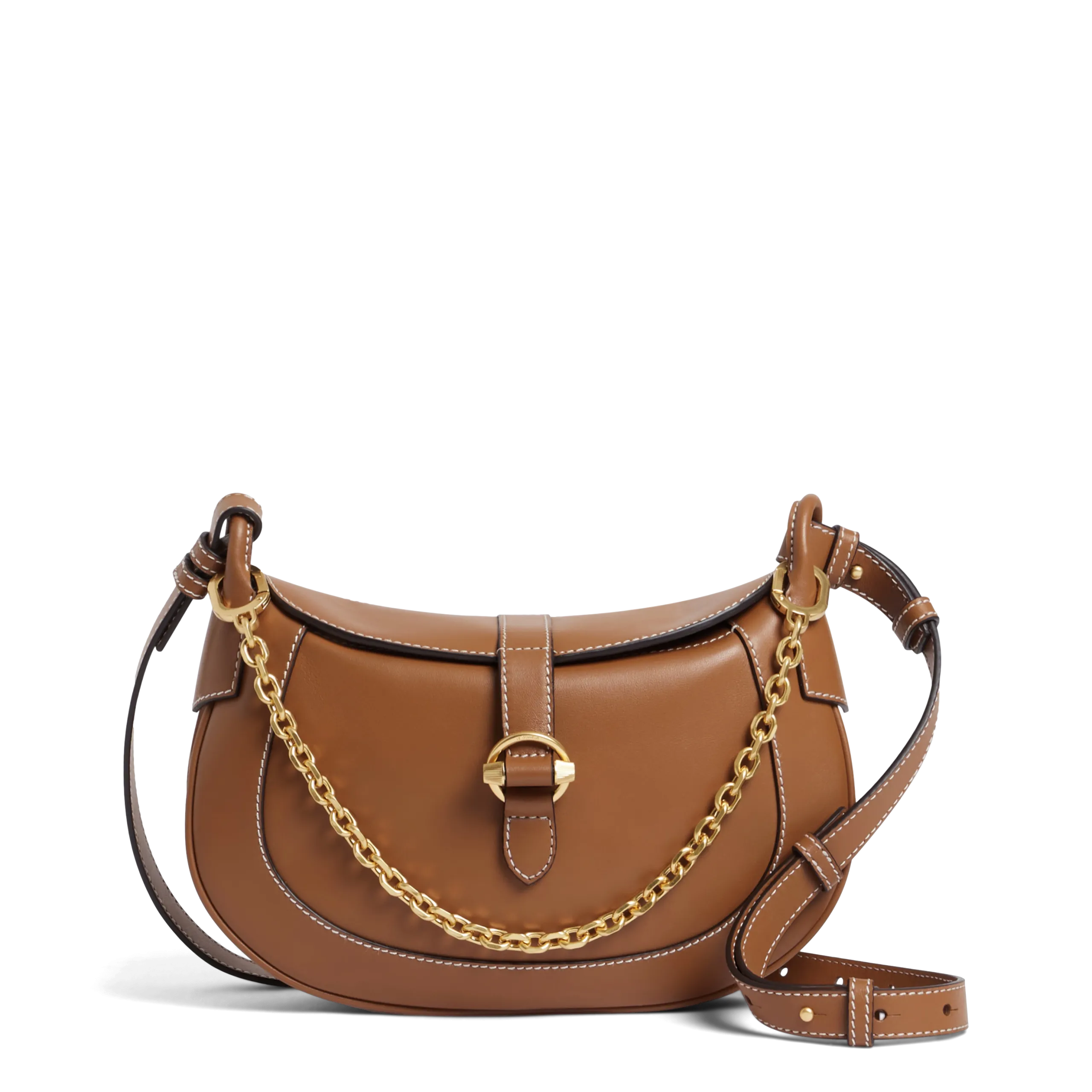 Petit sac bandoulière en cuir Marron PIA