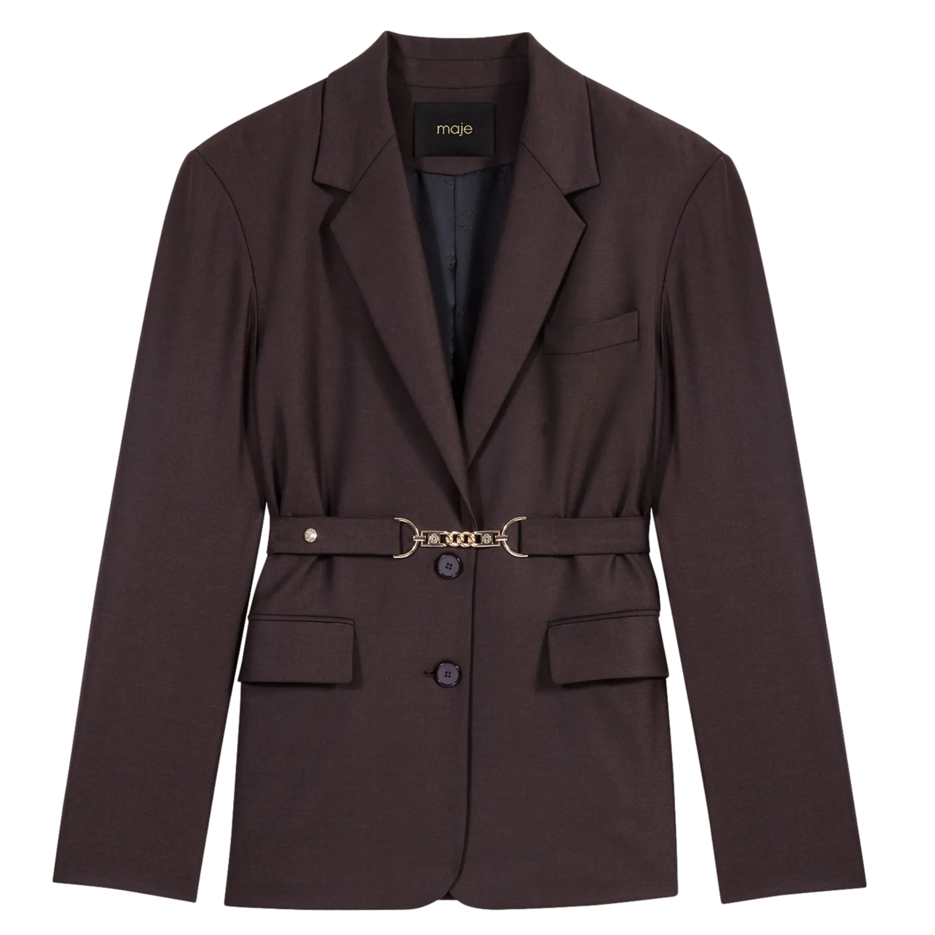 Veste tailleur droite Marron