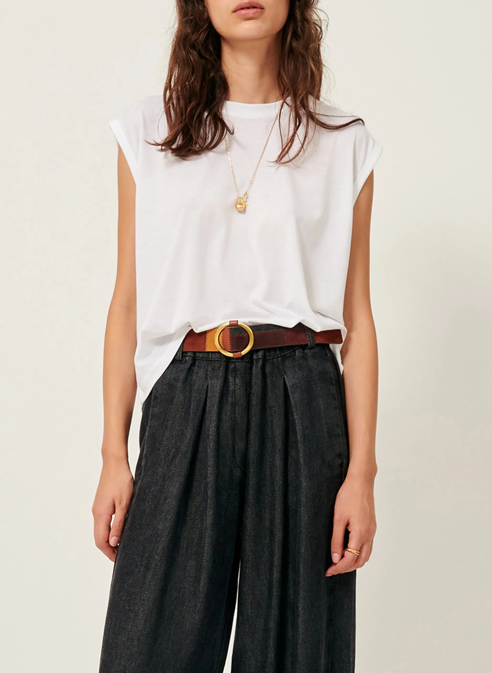 Tee-shirt ample col rond Blanc DEEDOO