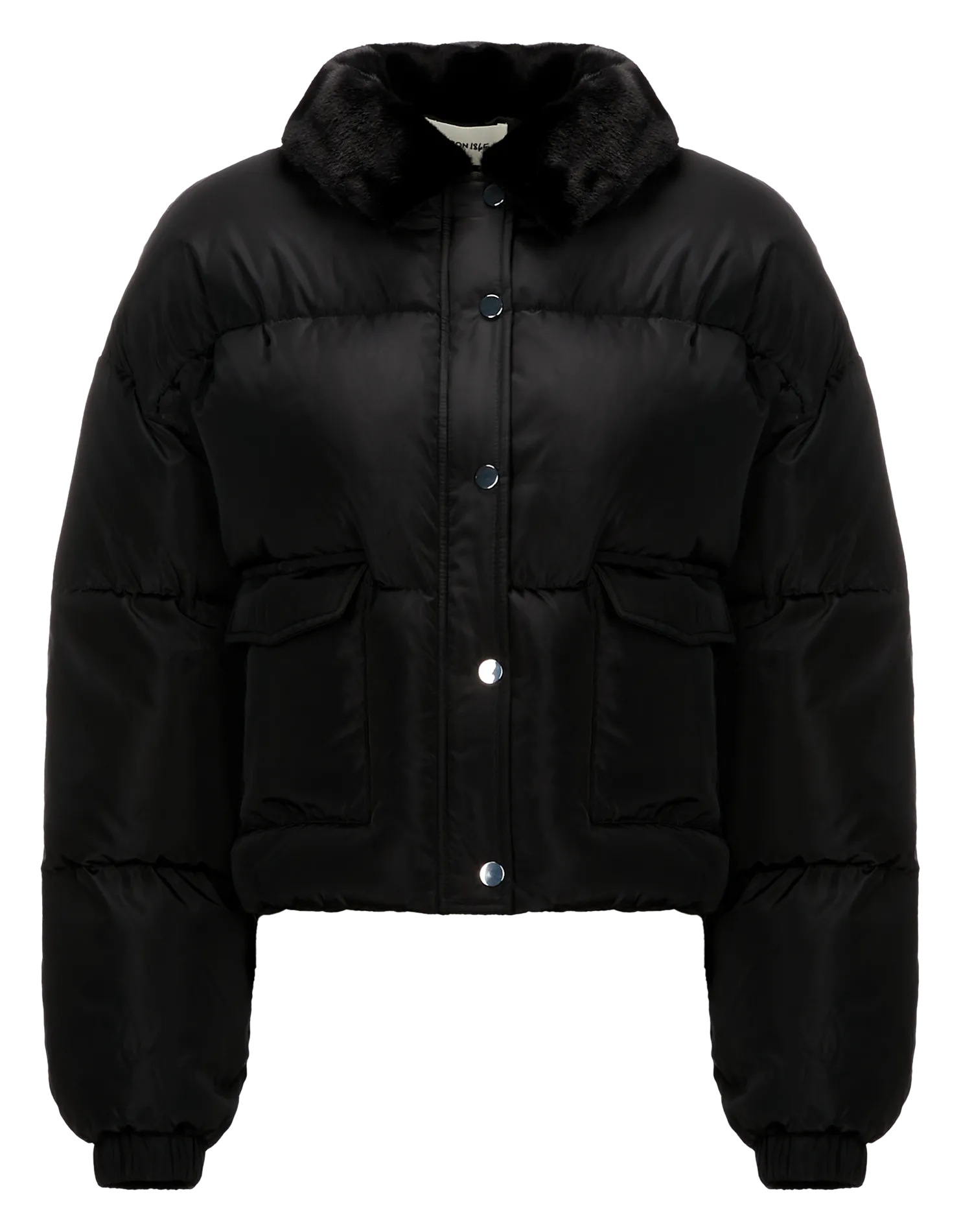 Doudoune courte matelassée Noir URI