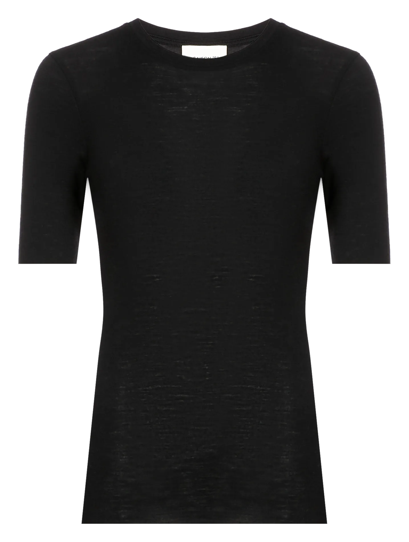 Tee-shirt manches courtes en laine Noir UCOS