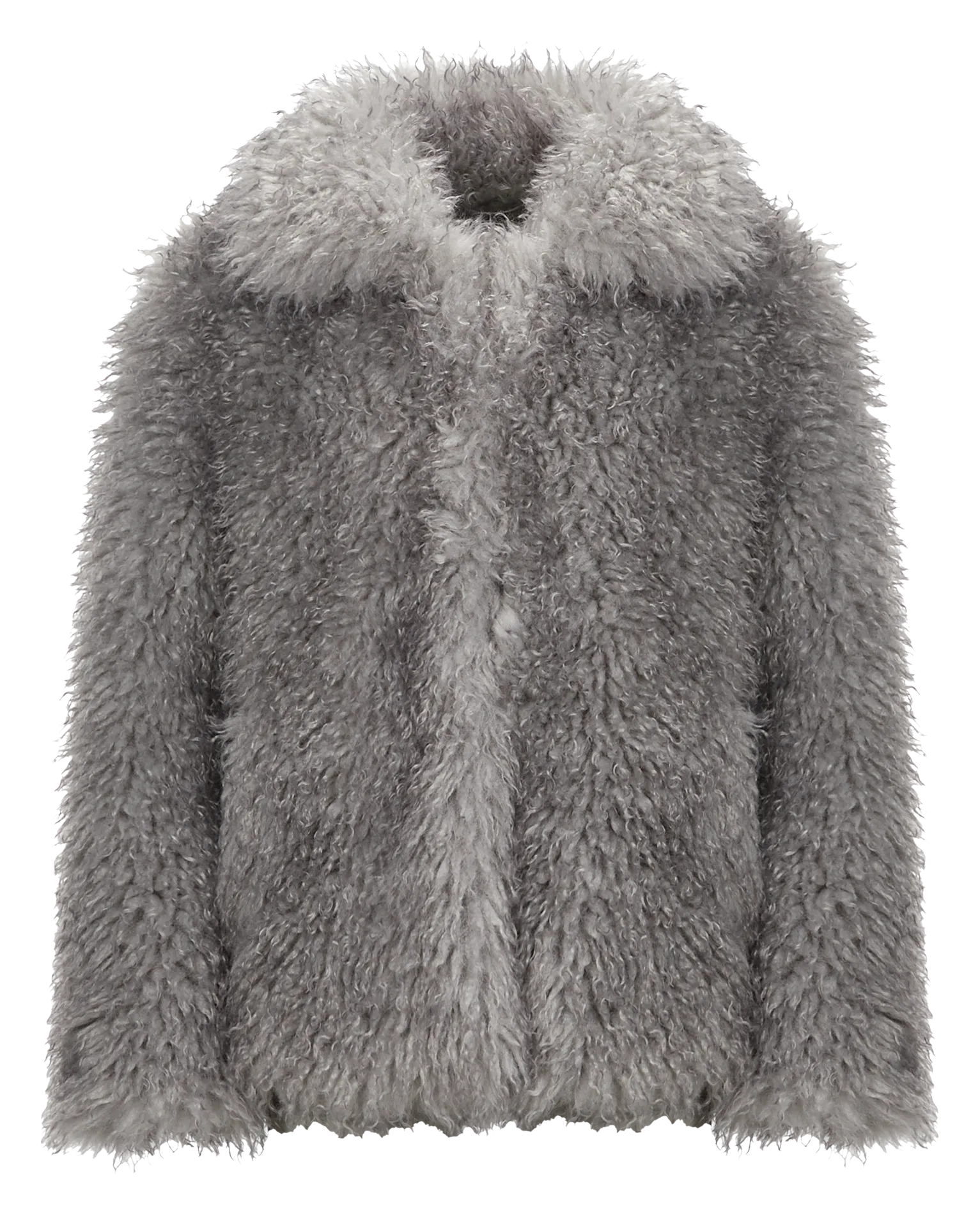 Manteau court en fourrure synthétique Gris VOUM