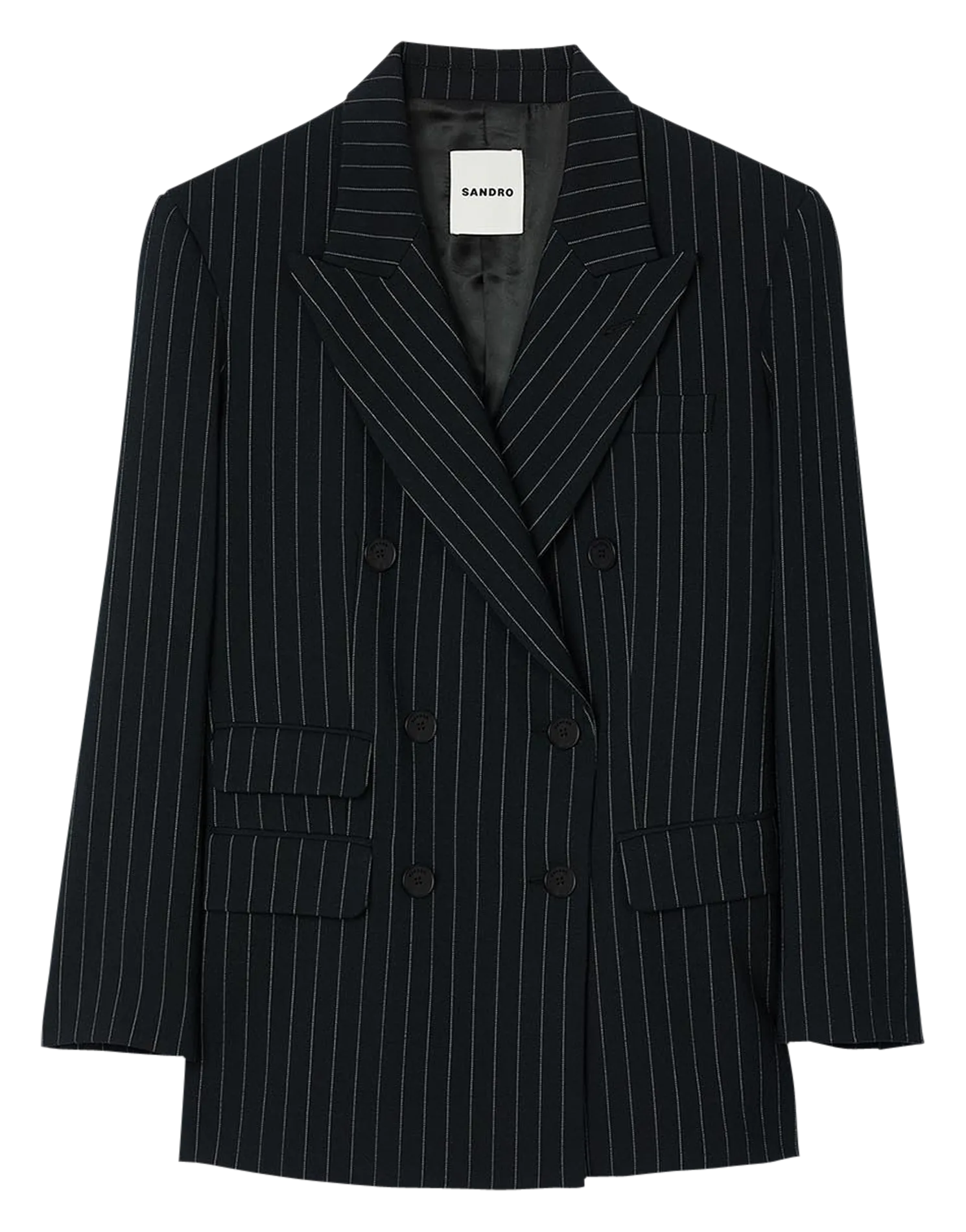 Veste tailleur rayée Noir