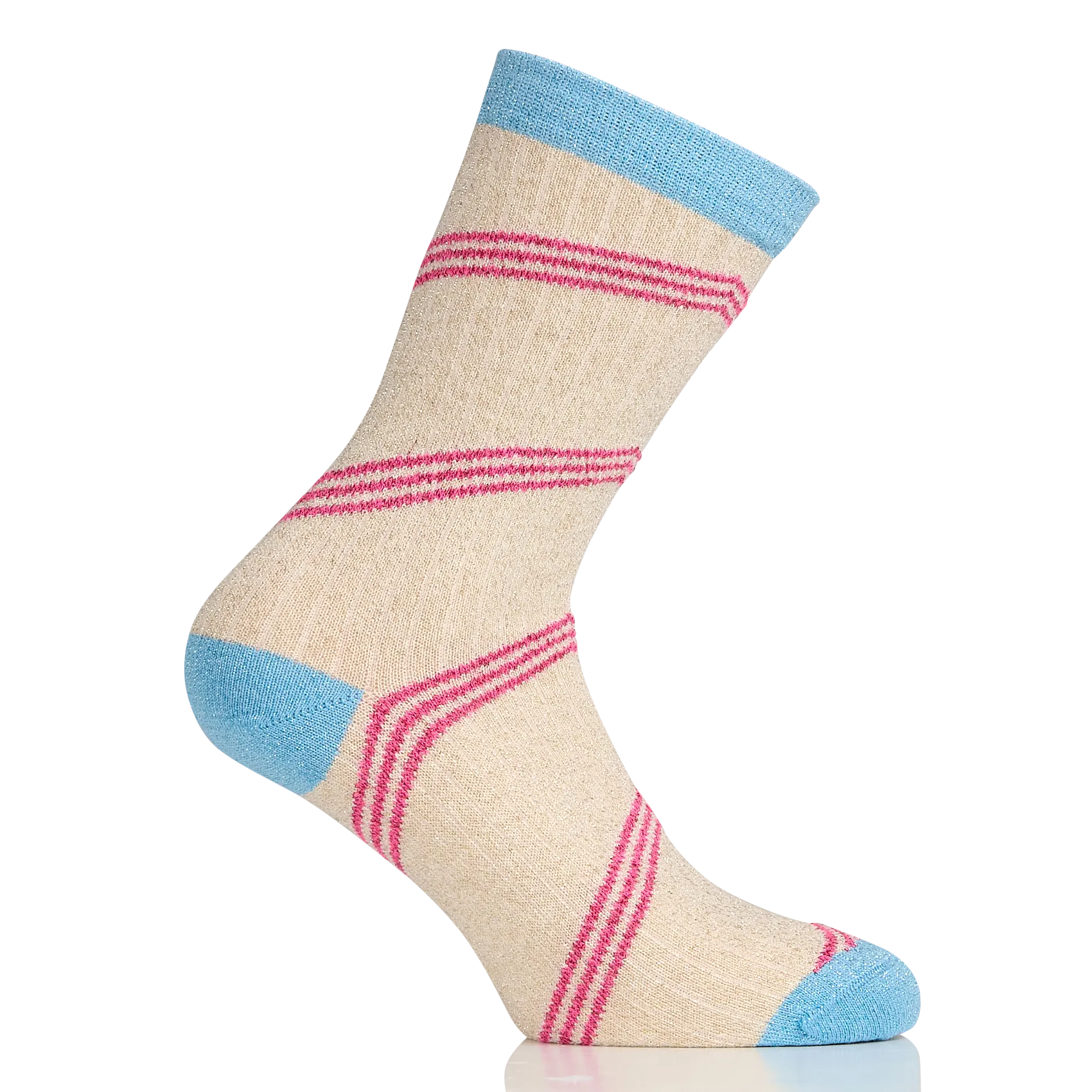 Chaussettes rayée en coton mélangé Beige COLA JET