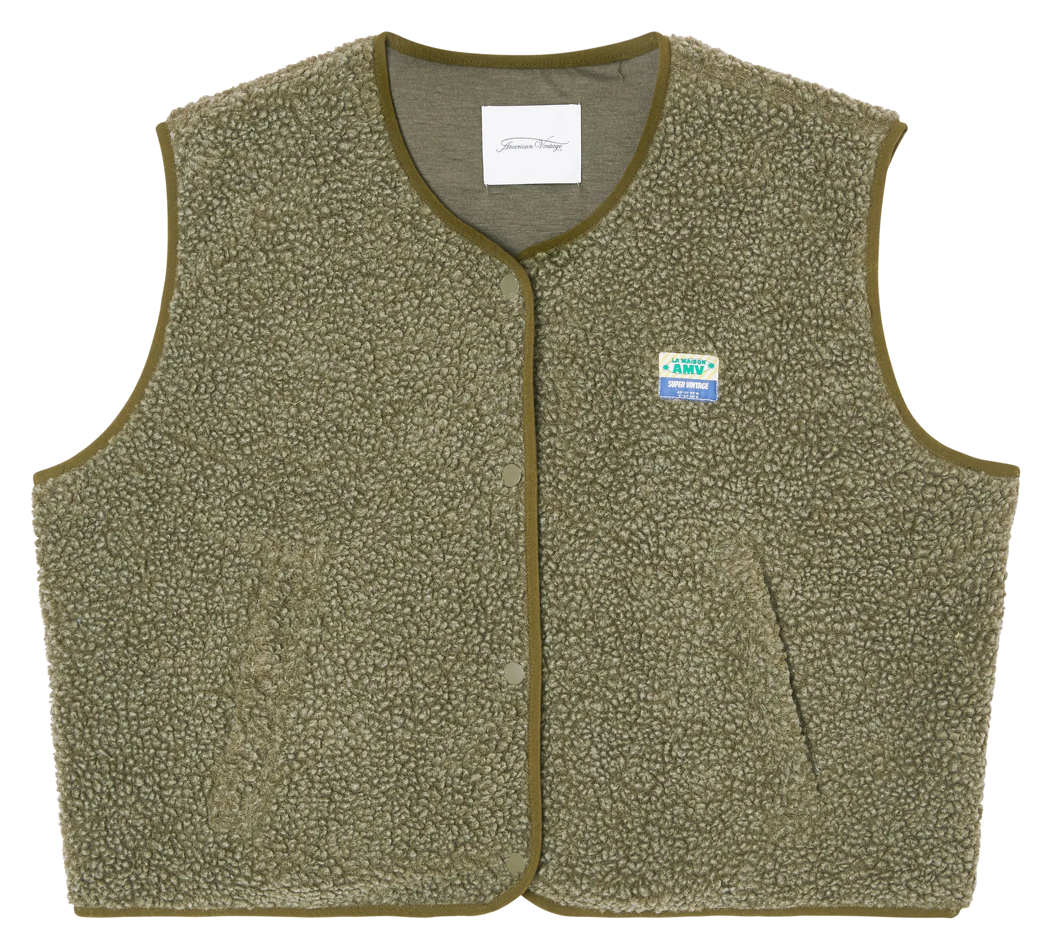 Gilet col rond molletonné sans manches Vert HOKTOWN