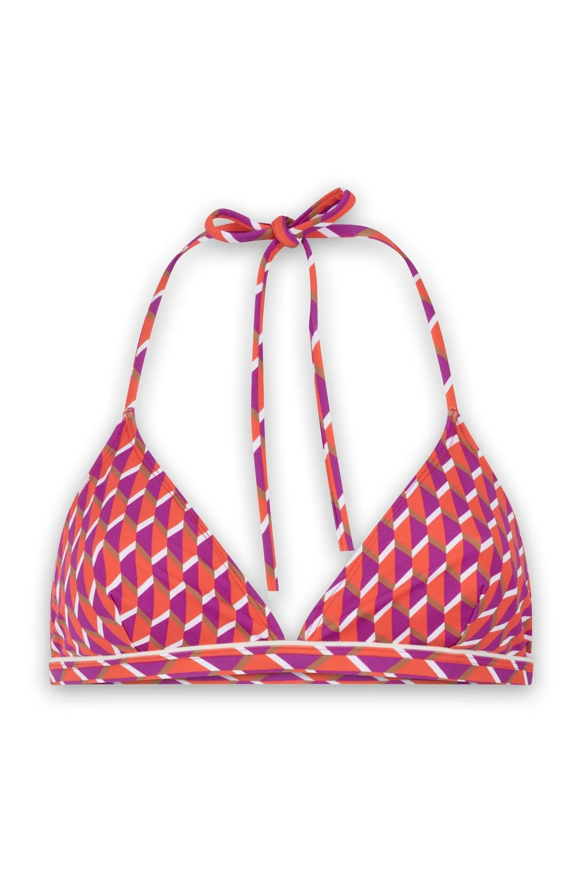 Maillot de bain haut de bikini triangle imprimé Orange TRIANGLE L'AGITATEUR ZELLIGE