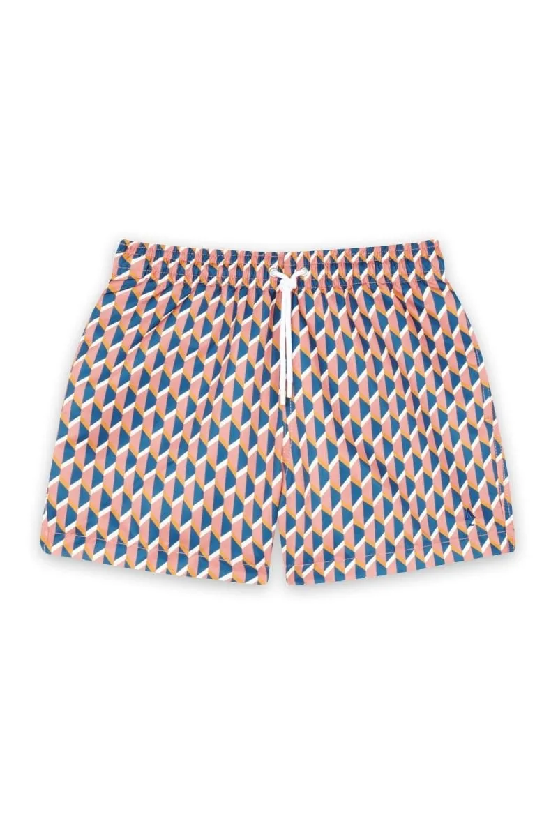 Short de bain imprimé ceinture élastique Rose ZELLIGE