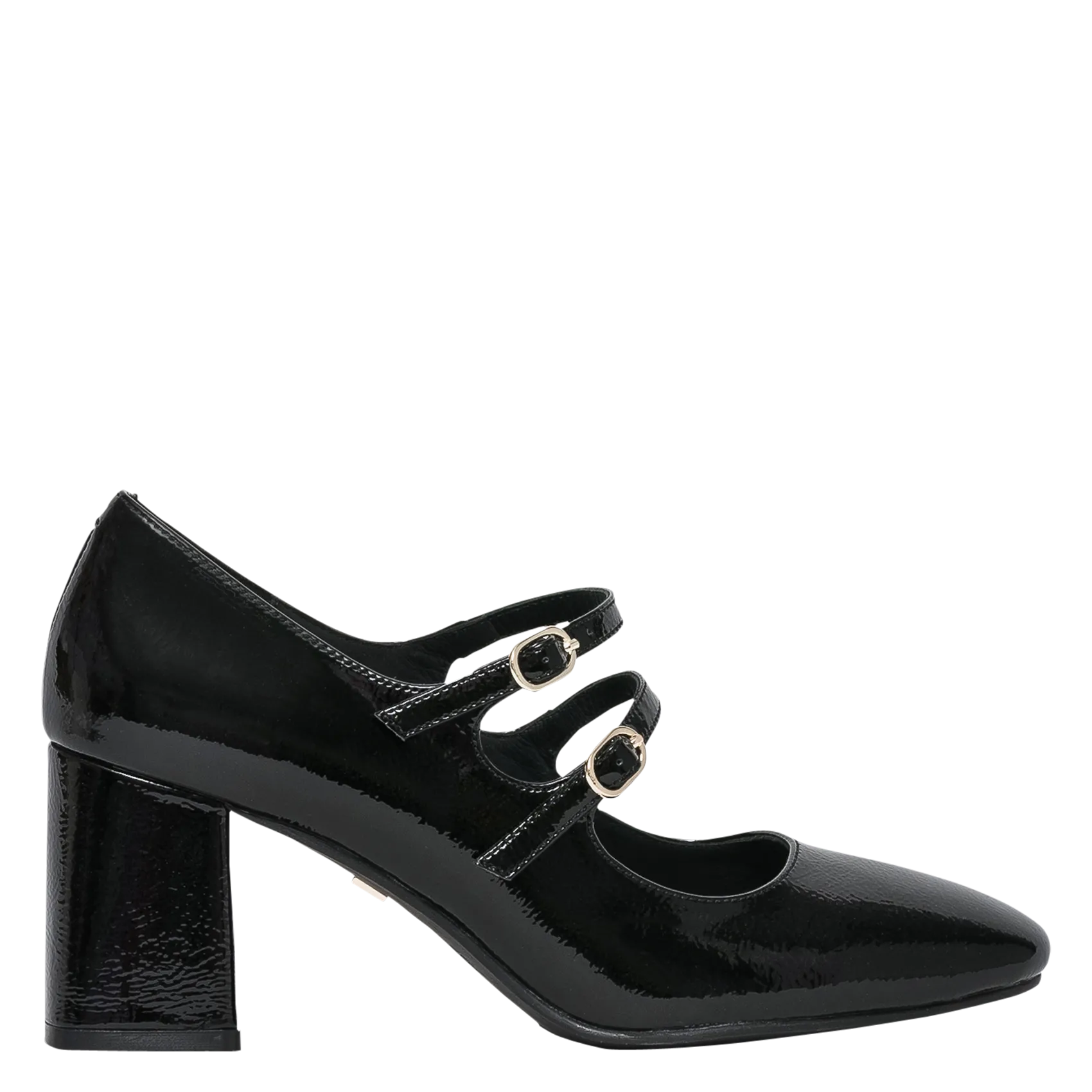 Babies à talons en cuir Noir IZA