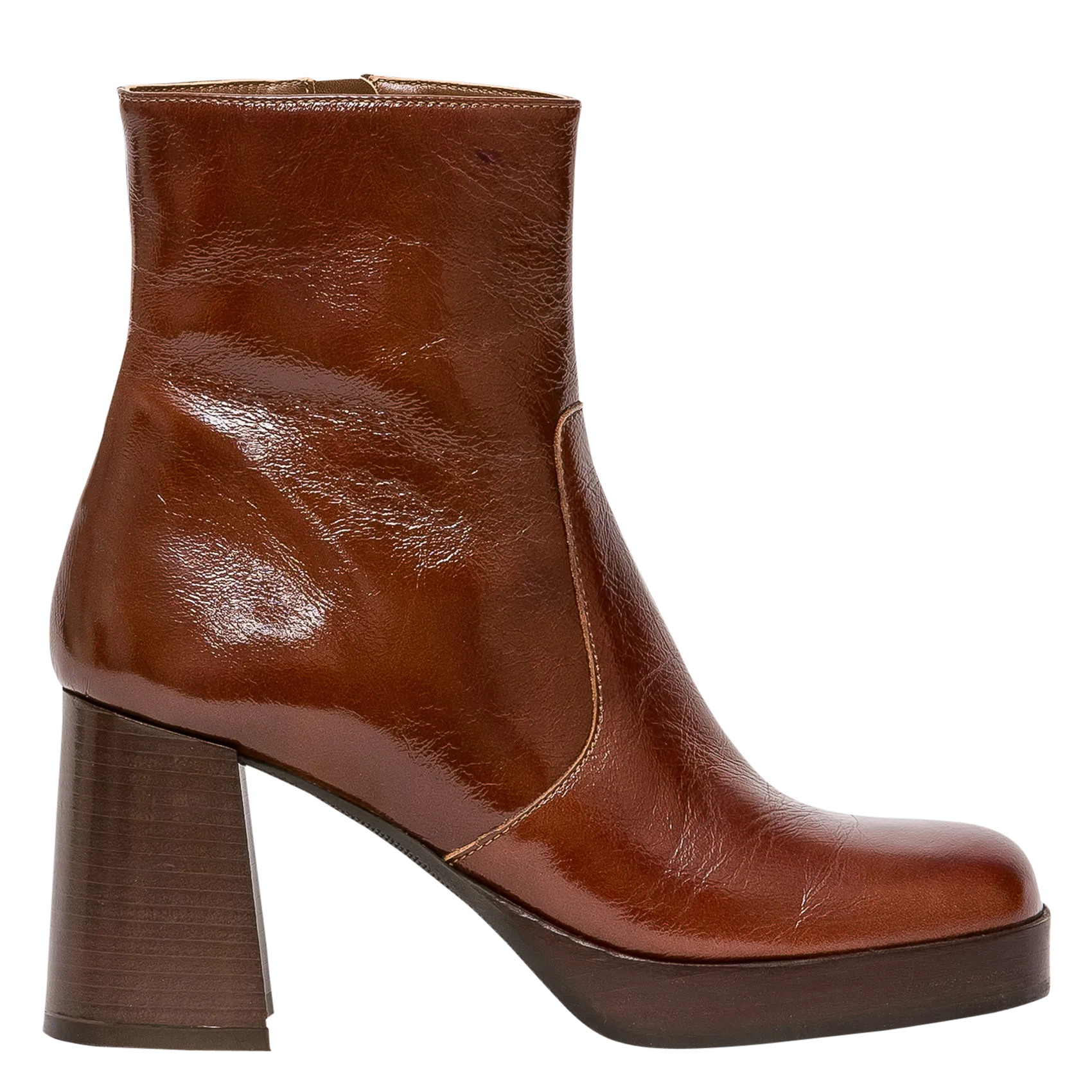 Bottines à talons en cuir Marron EZRA