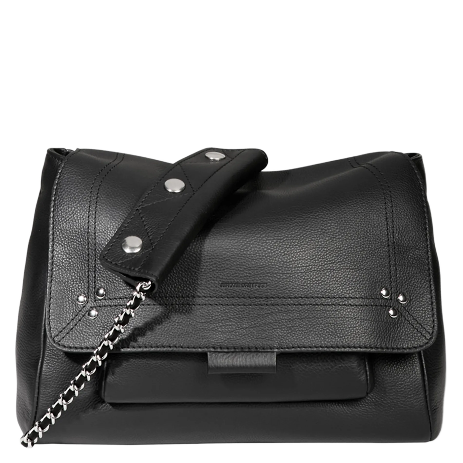 Sac besace porté épaule en cuir Noir LULU M