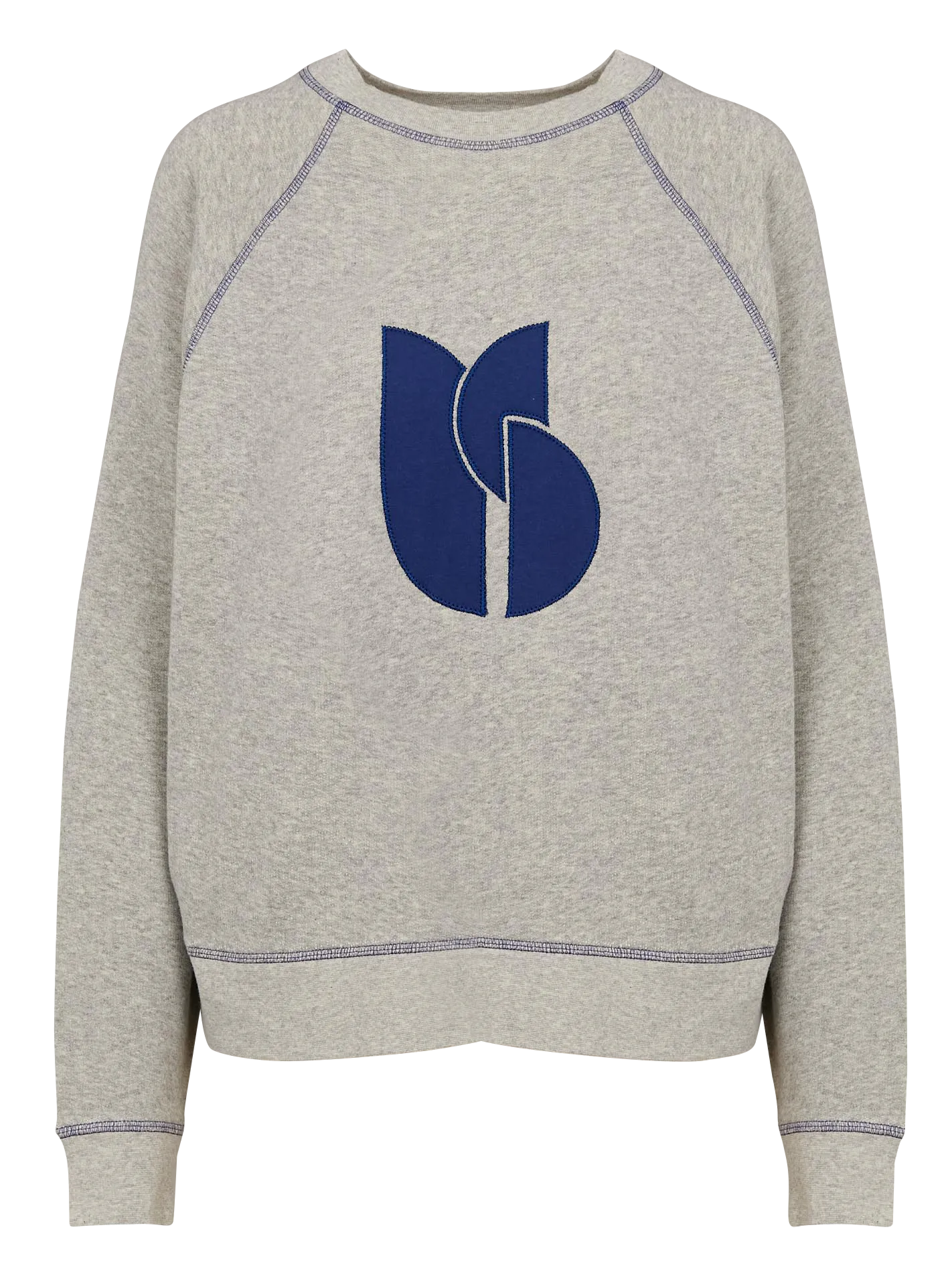 Sweat oversize col rond en coton mélangé Gris BART